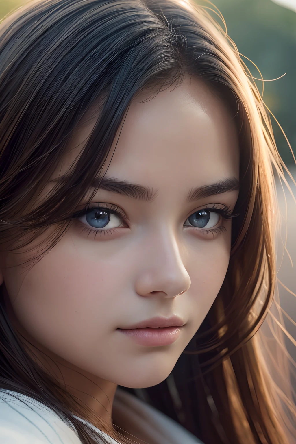8K, Best Quality, Masterpiece, extra high resolution, (Realism: 1.4), Original Photo, (realistic skin texture: 1.3), (Film grain: 1.3), (Selfie Angle), 1 girl, Beautiful eyes and facial details, Masterpiece, Best Quality, a closeup of a, upper-body, looking at the viewer