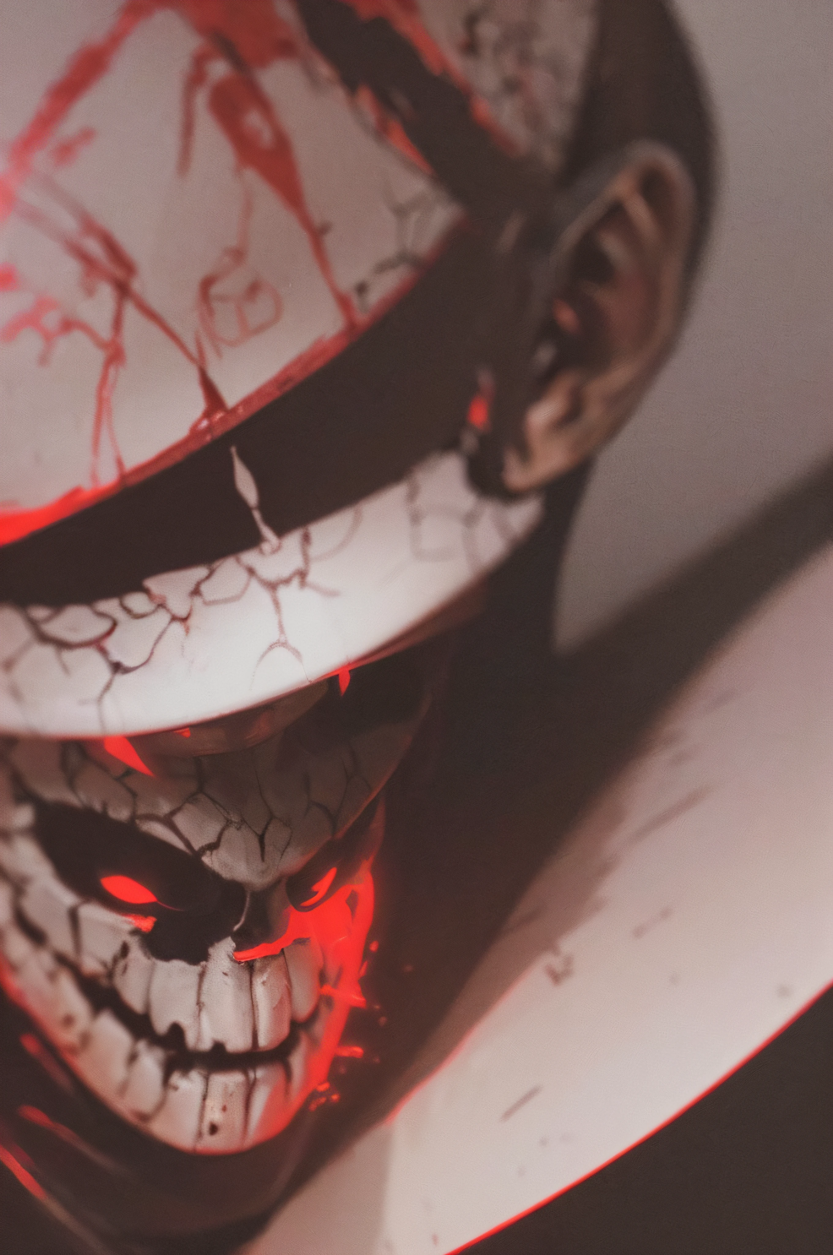 8k, extremely sculpted, cinema lighting, an angry wizard skull with red eyes, (head only)