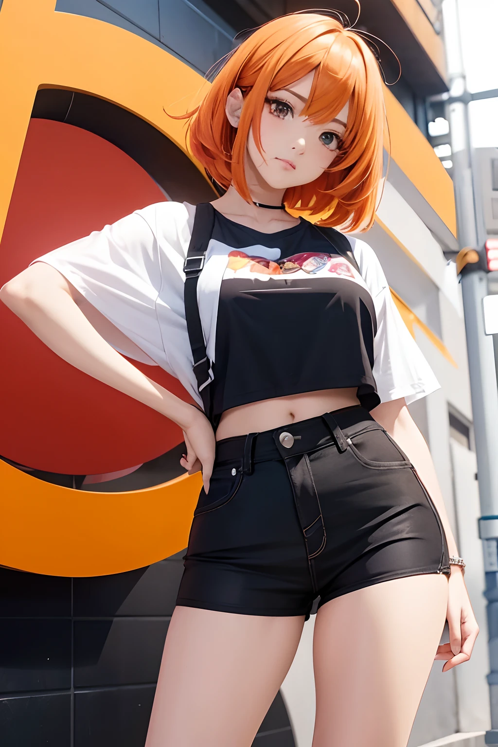 chica anime con cabello corto color naranja y blusa negra, Cara de chica de anime extremadamente linda, Joven chica de anime realista, linda cara de anime, Estilo anime, (Chica anime), Anime visual de una chica linda, lindos retratos de chicas de anime, Linda cara de anime natural, Una chica de anime, "Chica de anime, Joven chica anime, 8k)), "Hermosa mujer anime,(cabello naranja)