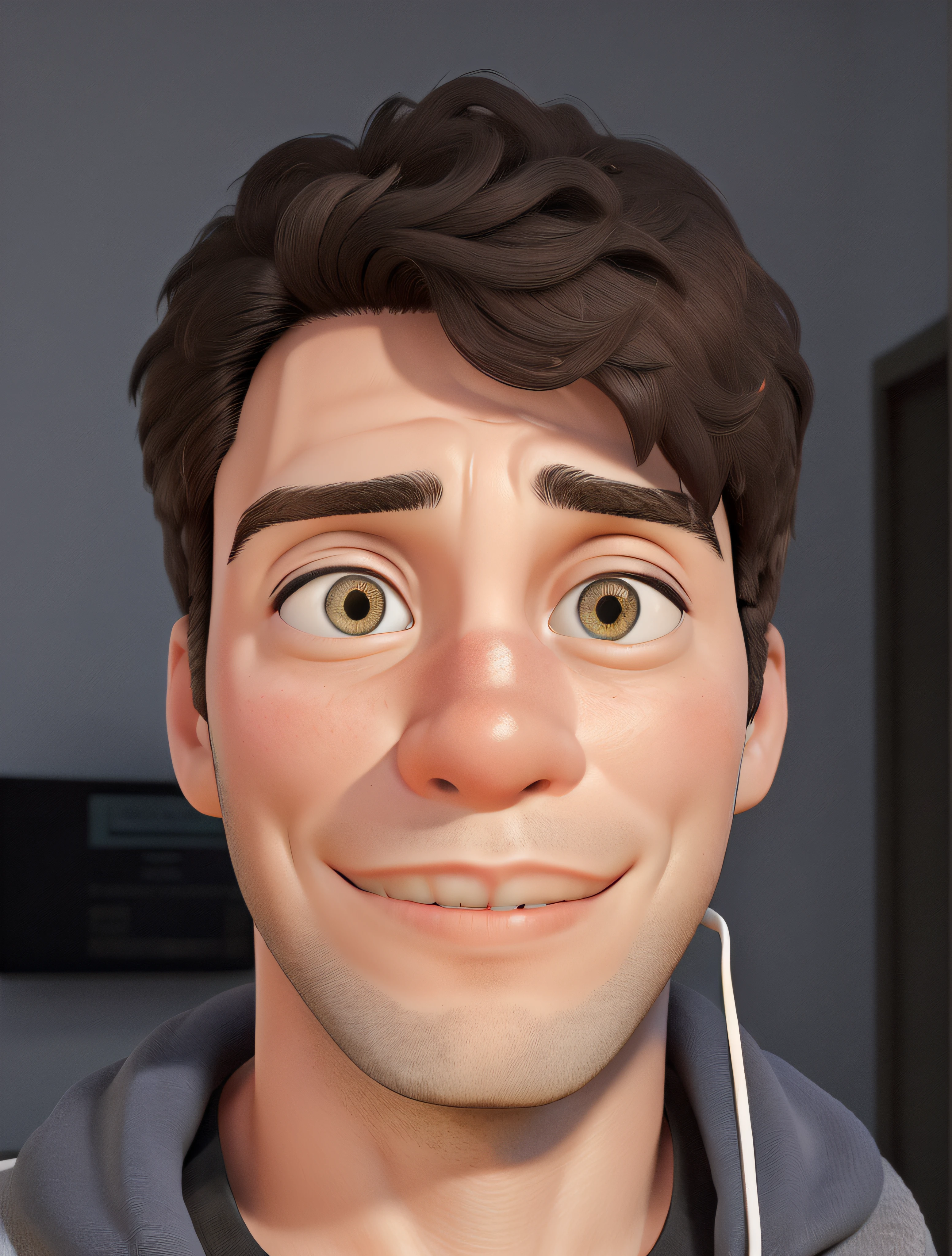 Obra-prima, de melhor qualidade, um jovem programador, vestindo uma sweat, sentado no pc a programar