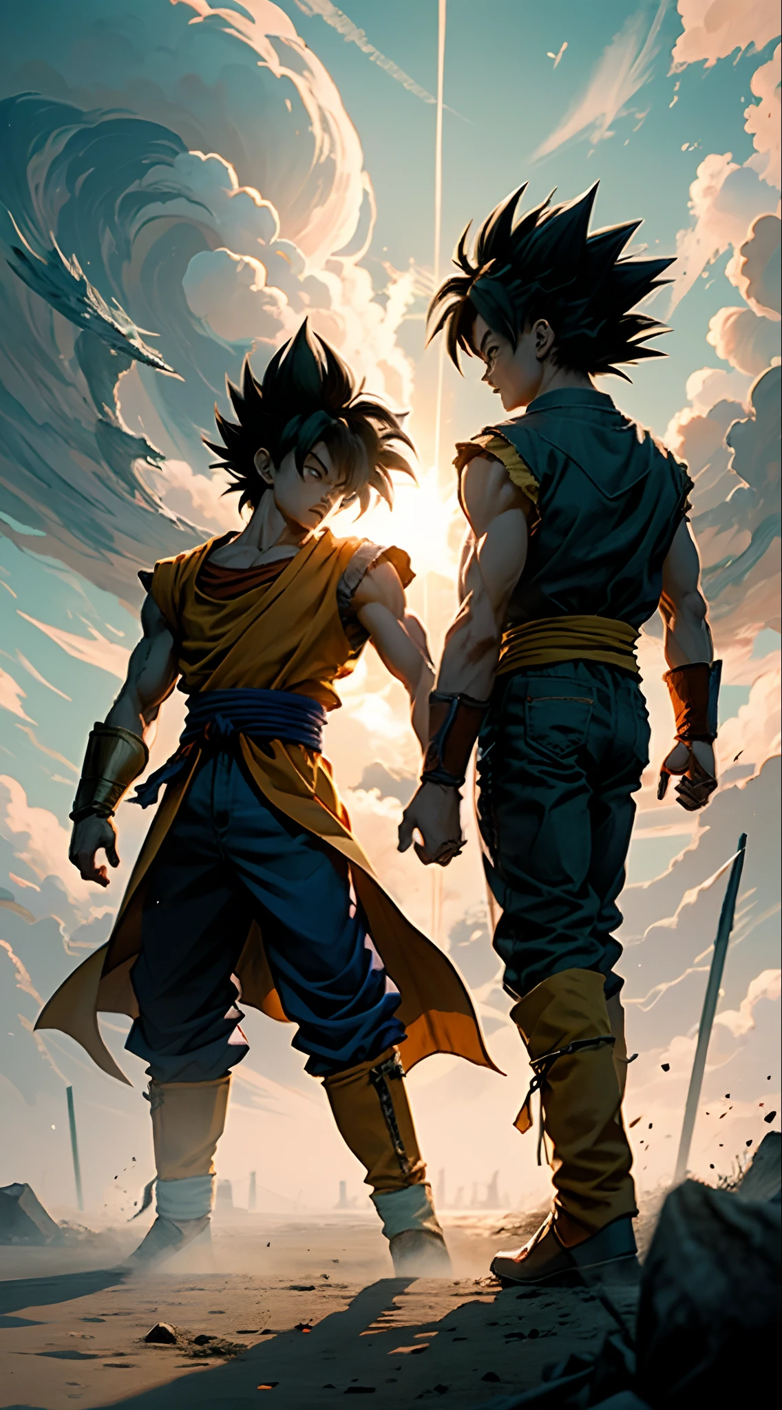 Son goku contre Vegeta en plein combat