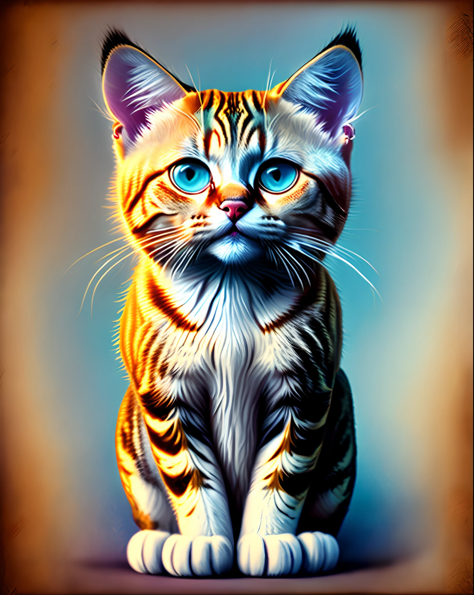 Chubby point lynx Siamese cat with light blue eyes on the cover of a Disney Pixar movie poster