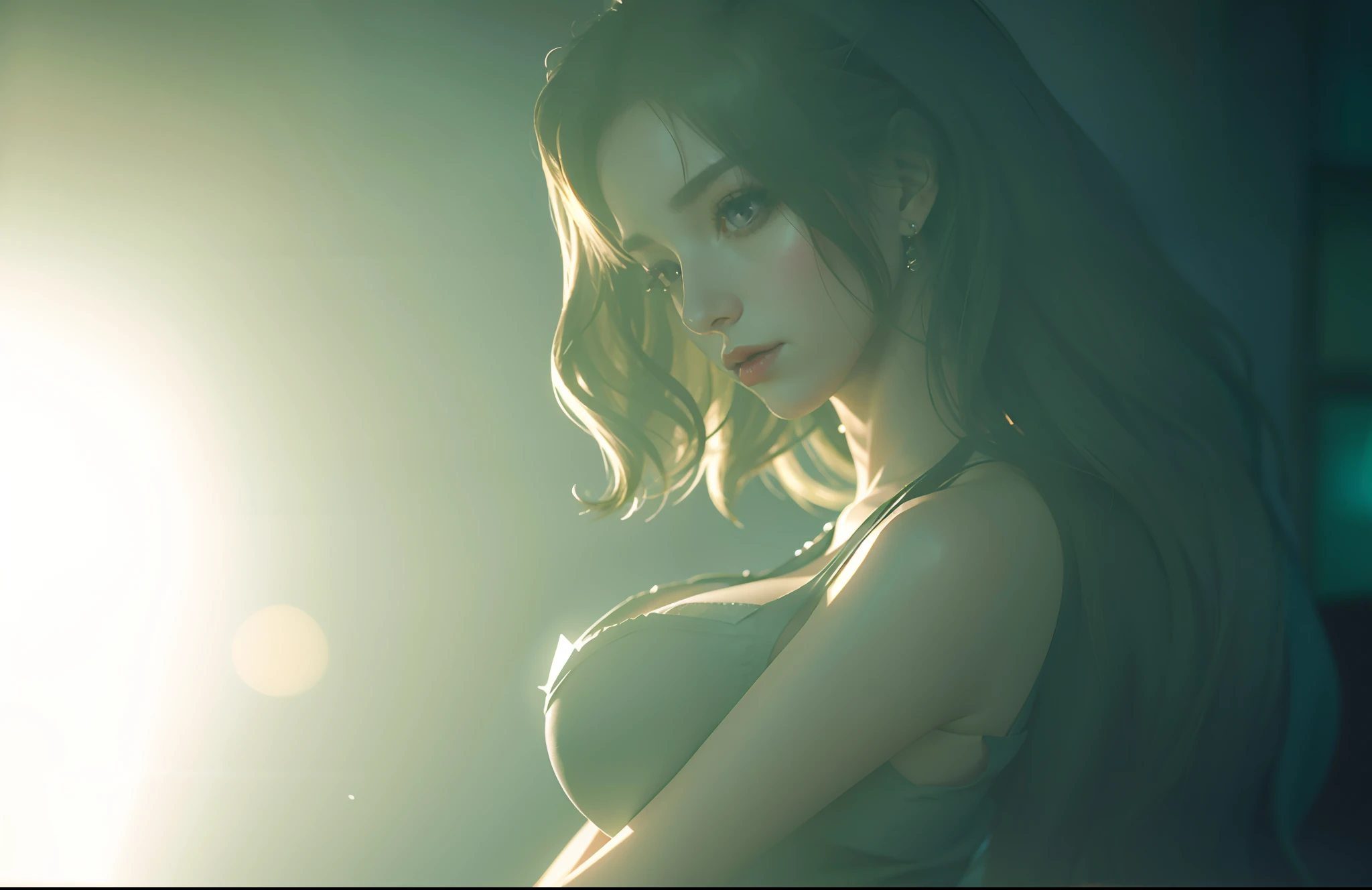 Woman in black dress, Natural hair, close up bust shot, Soft lighting, bustshot, highly detailed soft lighting, Close-up bust shots of movies, cinematic bust shot, ( highly detailed figure ), detailed high contrast lighting, seductive tifa lockhart portrait, Chiaroscuro Soft Lighting, 7 0 mm. Dramatic Lighting