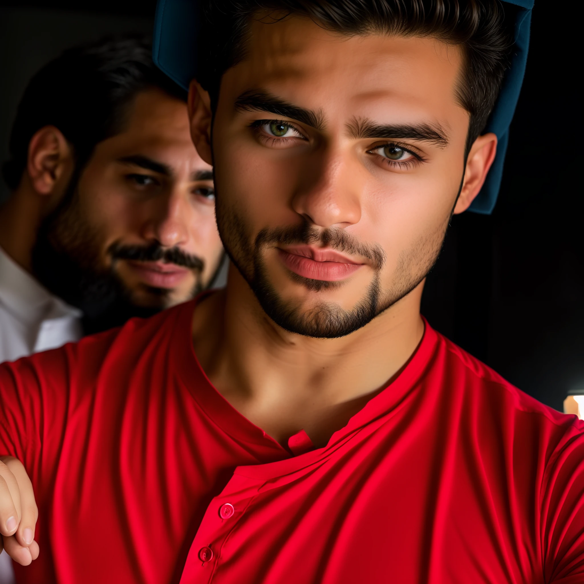 Homem de camisa vermelha tirando selfie com celular, 2 7 anos, andres rios, 2 8 anos, 2 9 anos, 2 3 anos, 3 2 anos, (38 anos), restolho leve com camisa vermelha, Cristiano Orrillo, 2 4 anos, em torno de 1 9 anos, 2 2 anos
