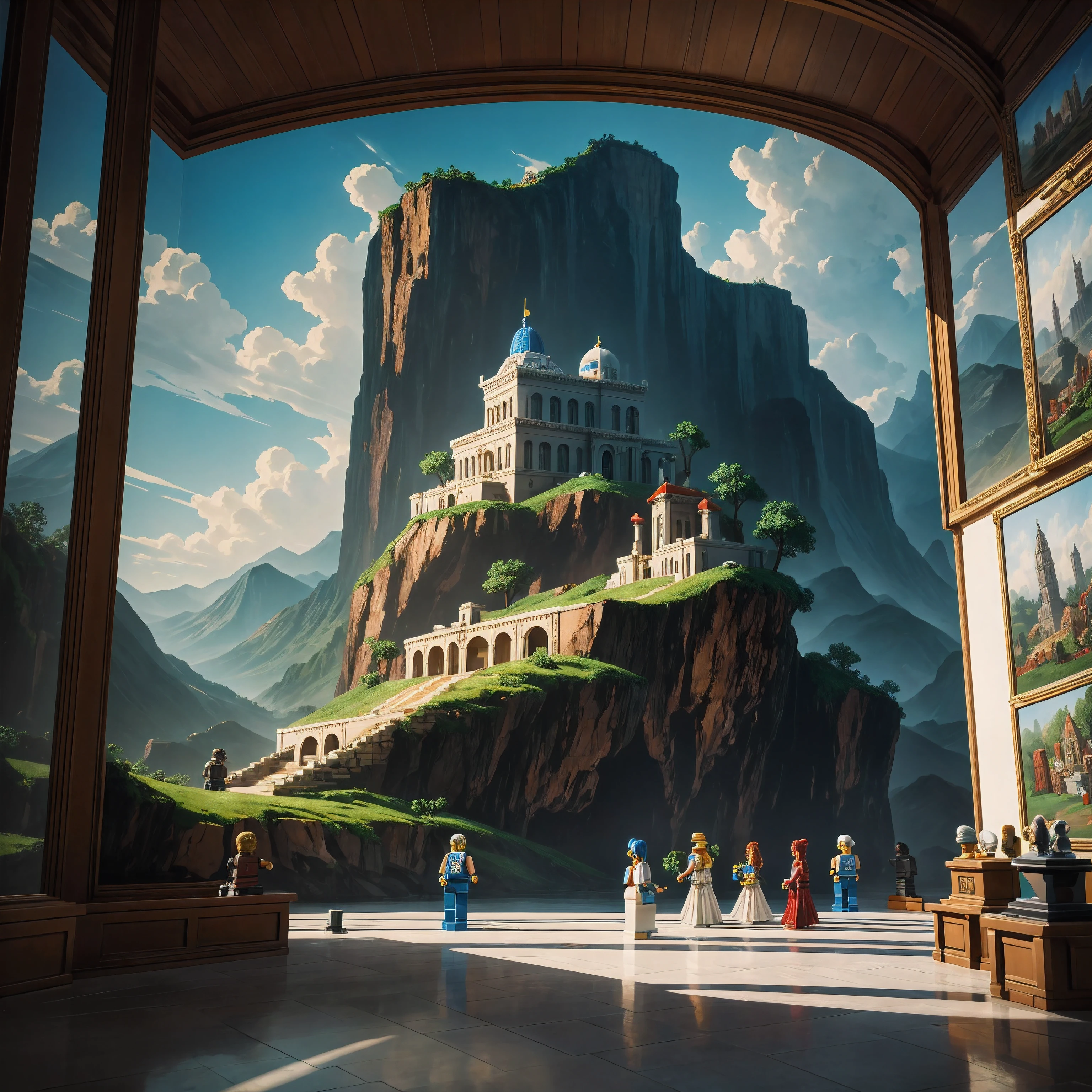 a museum made of lego painted by thomas cole