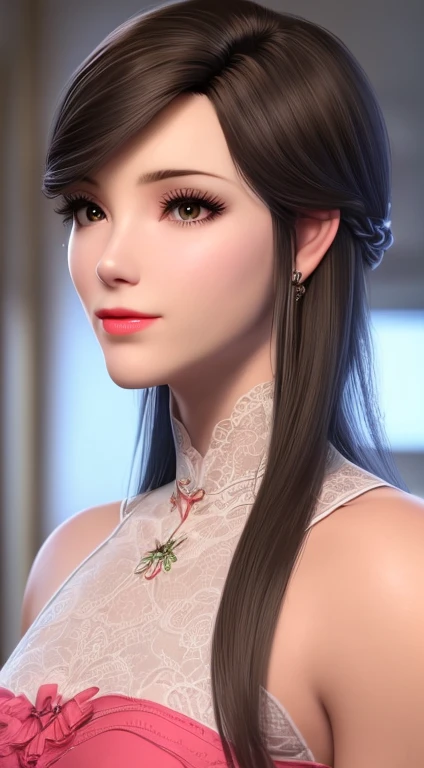 1 menina bonita vestindo trajes antigos, ((Roupa rosa e branca clara: 0.8)), Cabelos pretos longos e sedosos, joias e colares de cabelo, Carinha bonita Sobrancelhas finas, The most beautiful and flawless face, os olhos muito bonitos, grandes olhos pretos redondos, Fine and detailed makeup eyelashes, nariz alto, usando brincos,small red lips, rosto rosado, Seios aumentados e redondos, seios apertados, breast augmentation, corpo magro e pequeno, cintura fina, Retrato de uma menina bonita, Foto 8k, super alta qualidade, super realistic, 10x super pixels, foto realista, Dark Studio, luz de borda, luz de dois tons, (pele detalhada) High: 1.2), 8k UHD, DSLR, luz suave, alta qualidade, volumetric light, candid, fotografia, high resolution, Qualidade 4k, 8k, Bokeh, smooth and sharp, pixel para cima 10 vezes, (background space: 1.8), (galaxy: 1.7), aurora, lightnings, (Plano de fundo do Aurora: 1.8), parte superior do corpo, soio, sozinho,