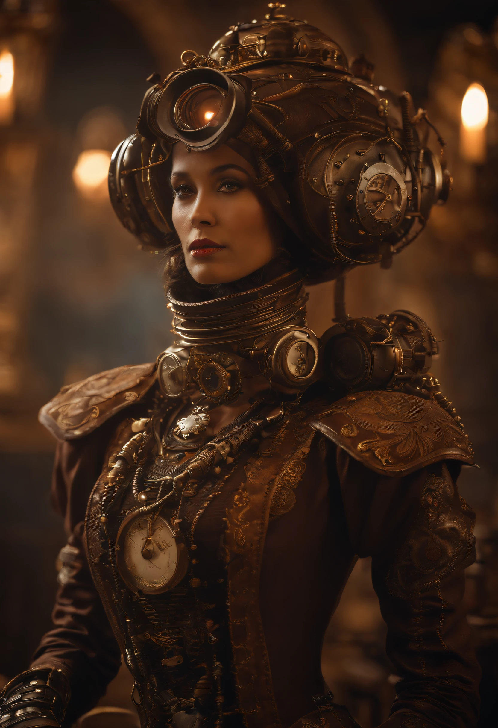 Steam robot Detailed cinematic footage, steampunk digital art, bigstudiovfx, still image from tv series, Anthropomorphic female, Featured on Vimeo, Models Yasuke 5 0 0 px, Robert Köhler, interconnected human lifeforms, Shot with anamorphic lenses