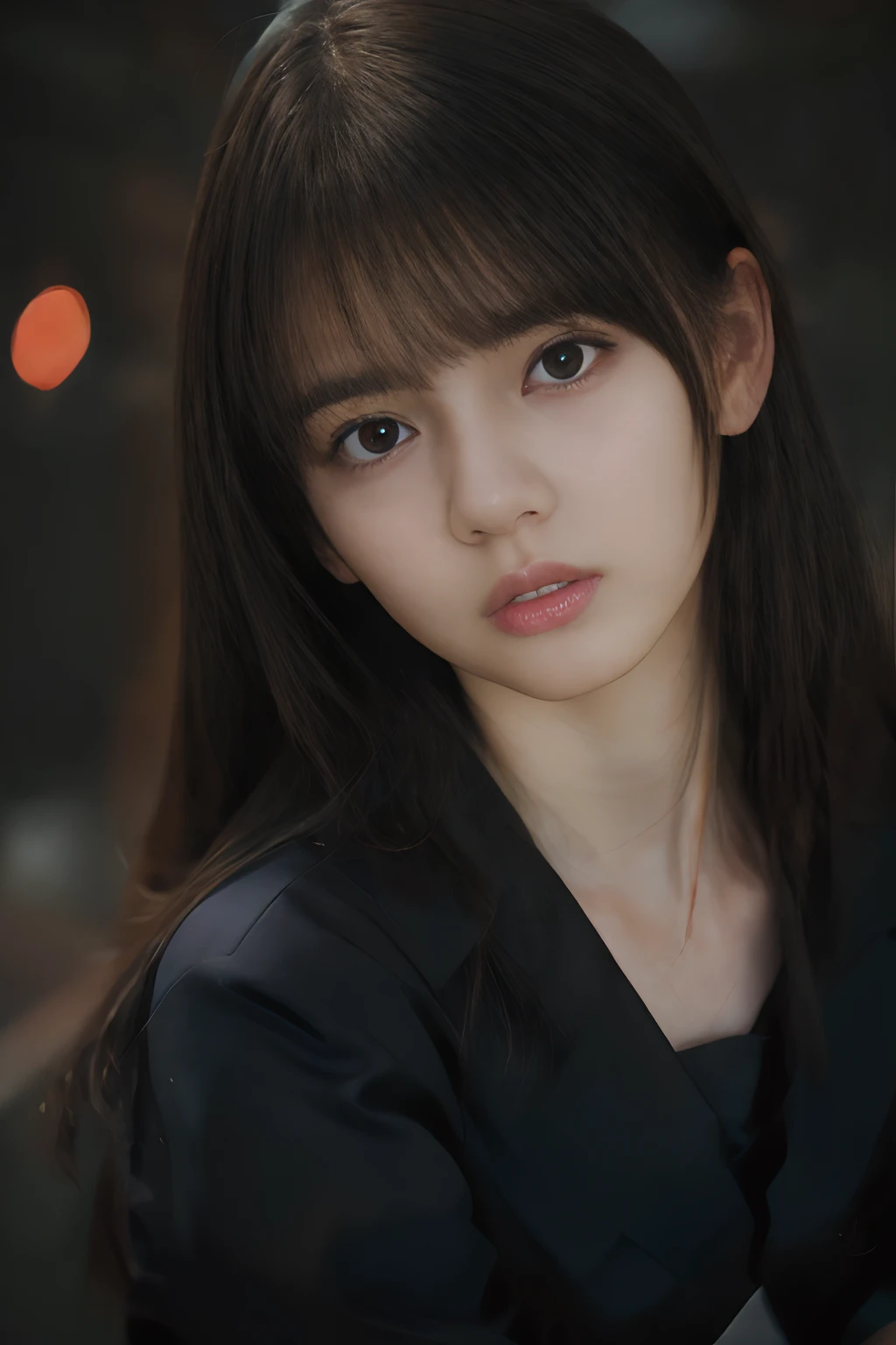 4K highly detailed digital art, 4k detailed digital art, realistic digital art 4k, realistic digital art 4 k, stunning digital illustration, portrait beautiful sci - fi girl, portrait of a sci - fi woman, Digital artwork 4K, the cyberpunk girl portrait, beautiful cyberpunk girl face, epic portrait illustration、Black eyes、japanes、fullnude