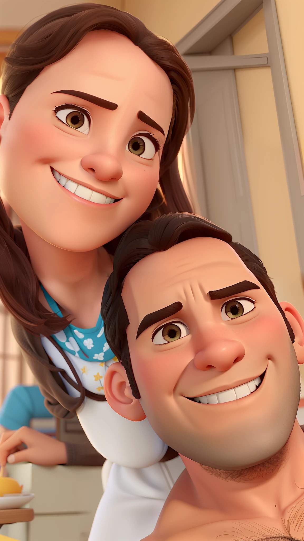 casal homem e mulher no estilo Disney Pixar, alta qualidade, melhor qualidade