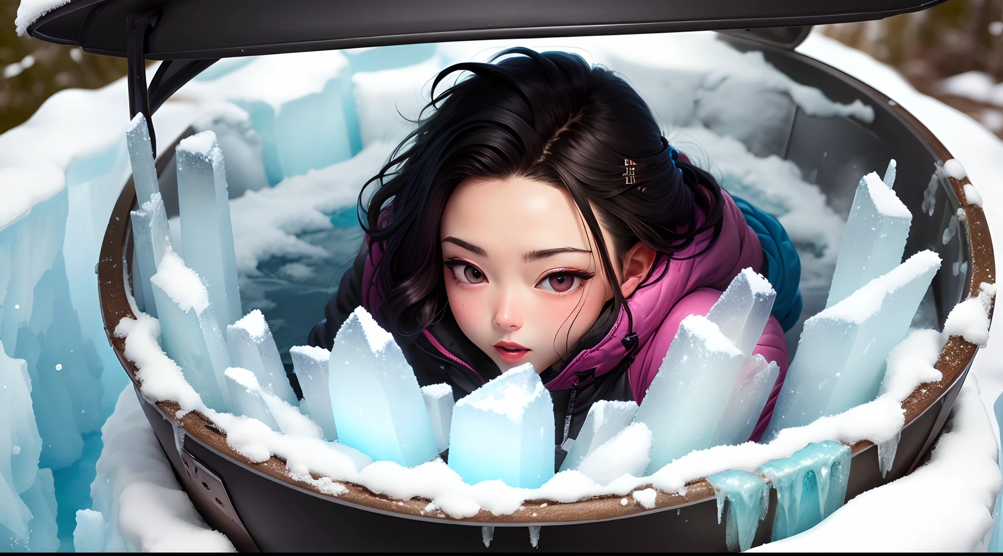 Nezuko kamado frozen in ice