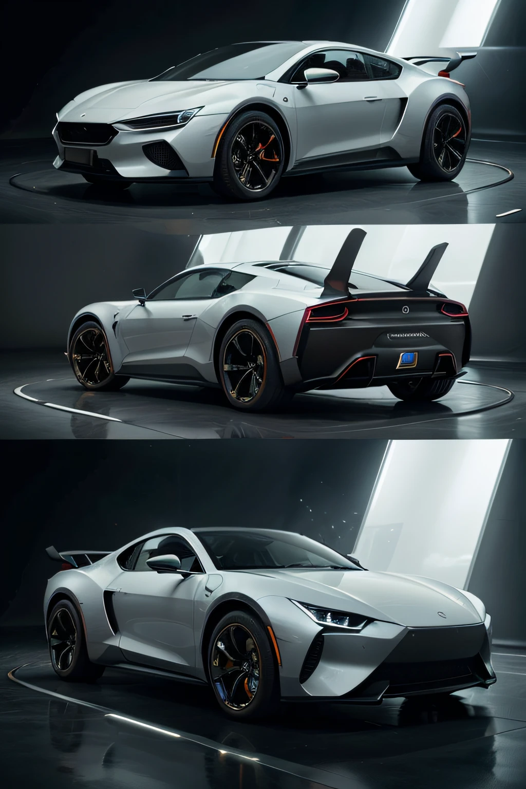 Design a futuristic car with an innovative propulsion system, as magnetic levitation, and that it has a design so realistic that it looks like it's ready to go off the screen.