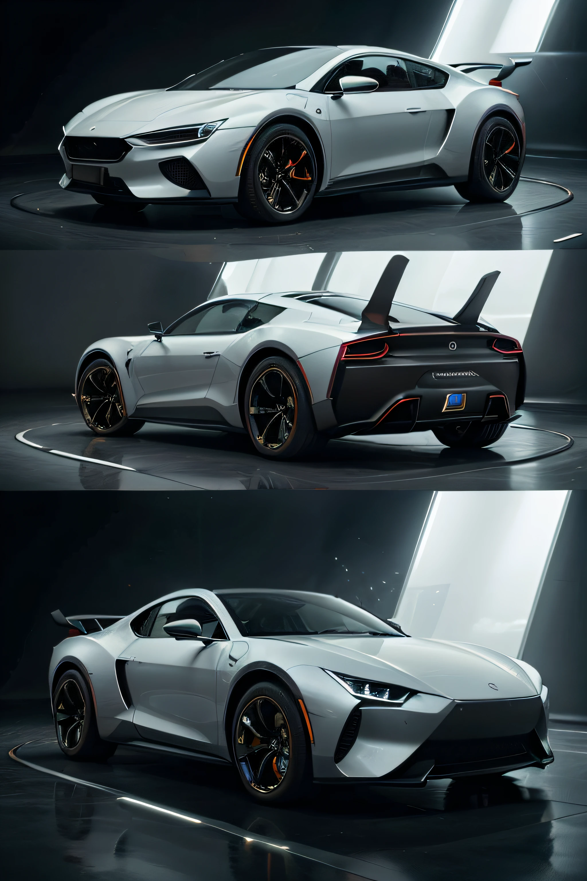 Design a futuristic car with an innovative propulsion system, as magnetic levitation, and that it has a design so realistic that it looks like it's ready to go off the screen.