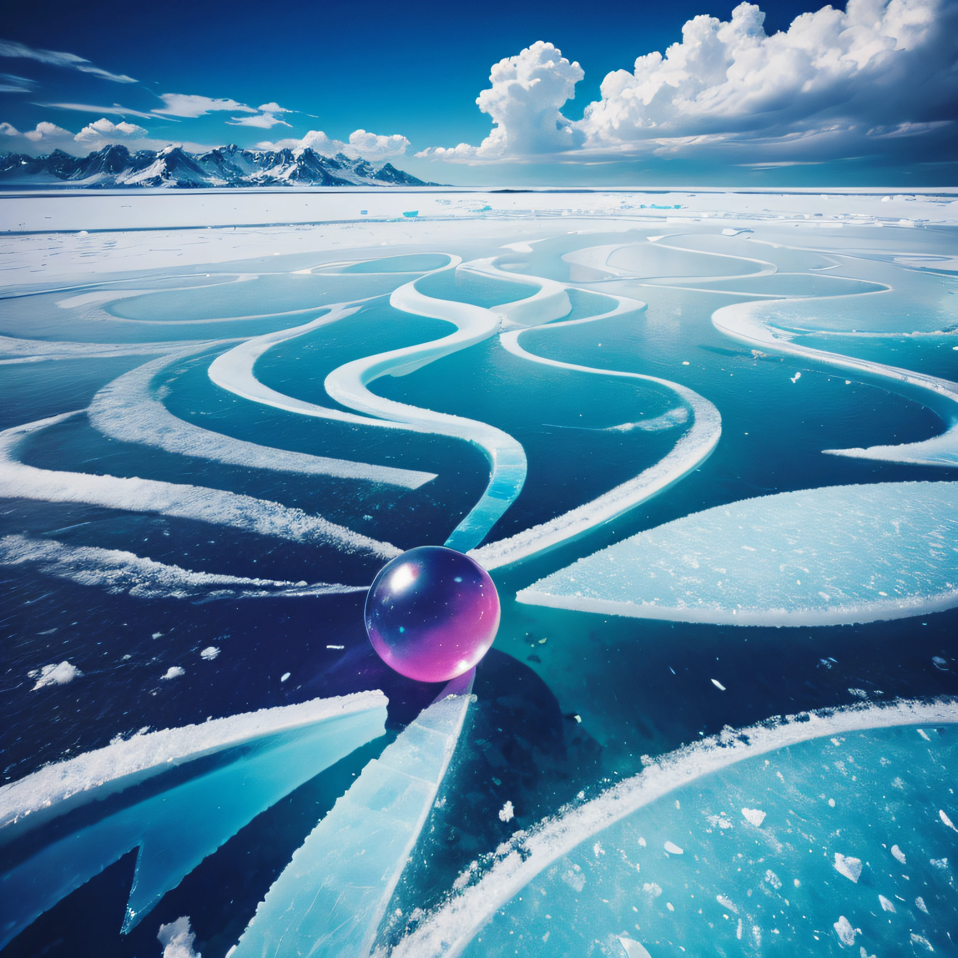 colorful, surreal ice