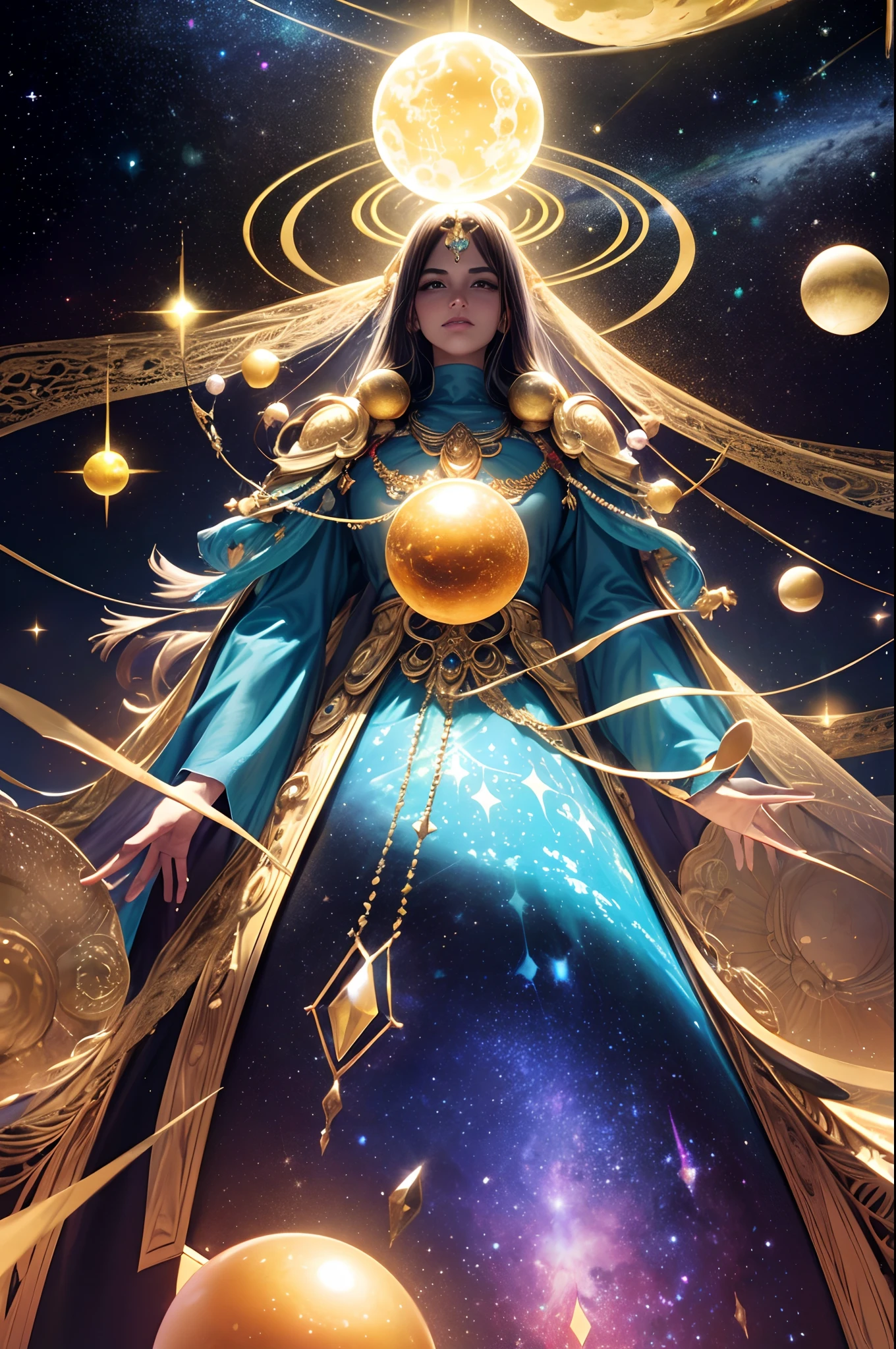 (best quality,4k,8k,highres,masterpiece:1.2),ultra-detailed,(realistic,photorealistic,photo-realistic:1.37),a dimension where Earth like planets are hatched from eggs covered in gold, silver and jewels laid out in fractal patterns, as the eggs hatch the planets are sent into different dimensions,glowing light,extravagant colors,fractal universe,treasure-like eggs,hatching planets,golden celestial bodies,polished silver orbs,sparkling gemstones,interdimensional travel,cosmic scenery,glimmering fractal patterns,fascinating textures,transcendent landscapes,jeweled tapestry,enchanted dimensions,mesmerizing spheres,mystical glow,diverse realms,majestic radiance,interstellar beauty,colorful universes,otherworldly wonders,transcendent realm,dazzling cosmic display,otherworldly eggs,celestial gemstones,fantastical creations,splendid radiance,dimension hopping,eggs of celestial origin,mystical birthplace,intergalactic artistry,cosmic craftsmanship,interdimensional marvels,exquisite details,surreal formations,celestial aesthetics,luminous splendor,illumination from within,extraordinary landscapes,fantastic universes