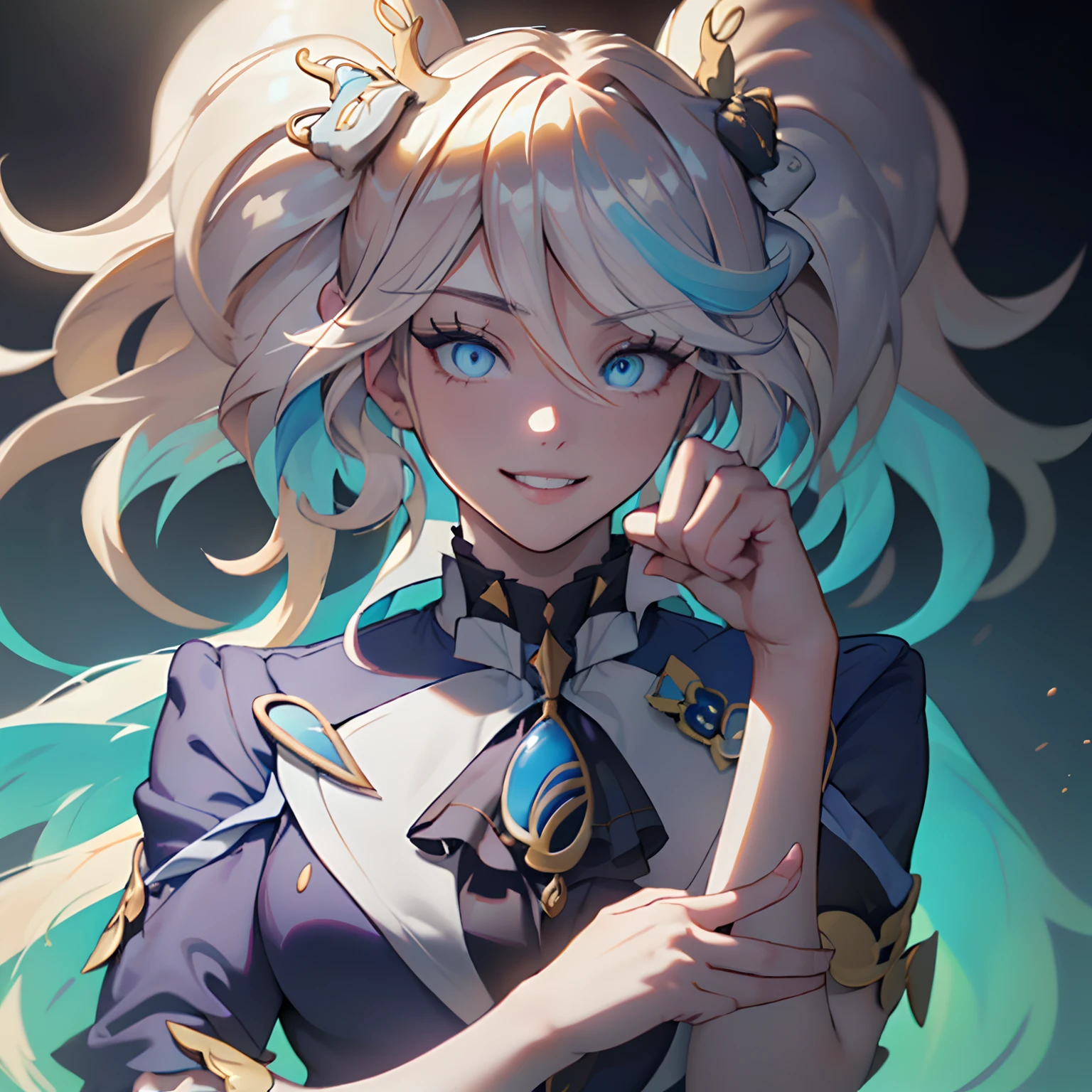 Furina, surrealismo, 8k, Super detail, Hidro Aarchon, muslos de Thicc, sentada, cara malcriada, presumido, Hermosos ojos, Genshin, Obra maestra, La mejor calidad, Ultra detallado, illustration, Epic lighting, film-like composition, Isometric, 1girl, solamente, Lindo,Mirada encantadora, Pose cautivadora, dentro, Mirando al espectador, sonrojarse, sonrisa seductora, boca cerrada, malcriado, presumido(8k:1.1), 20 years old