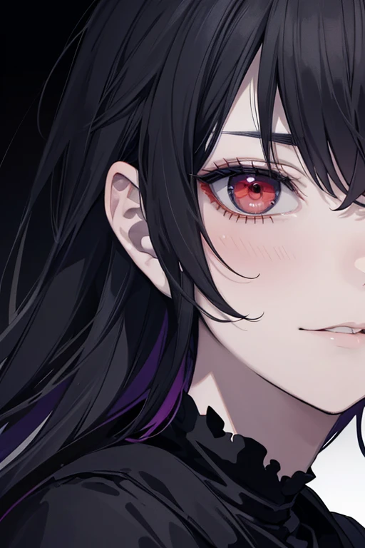 Close-up of a man in front of a black background, junji ito 4 k, ito junji art, portrait gapmoe yandere grimdark, Mysterious girl, Inspired by Junji Ito, dark illustration, dark linework, art style of junji ito, yandere intricate, Portrait of an ominous girl, subtle junji ito