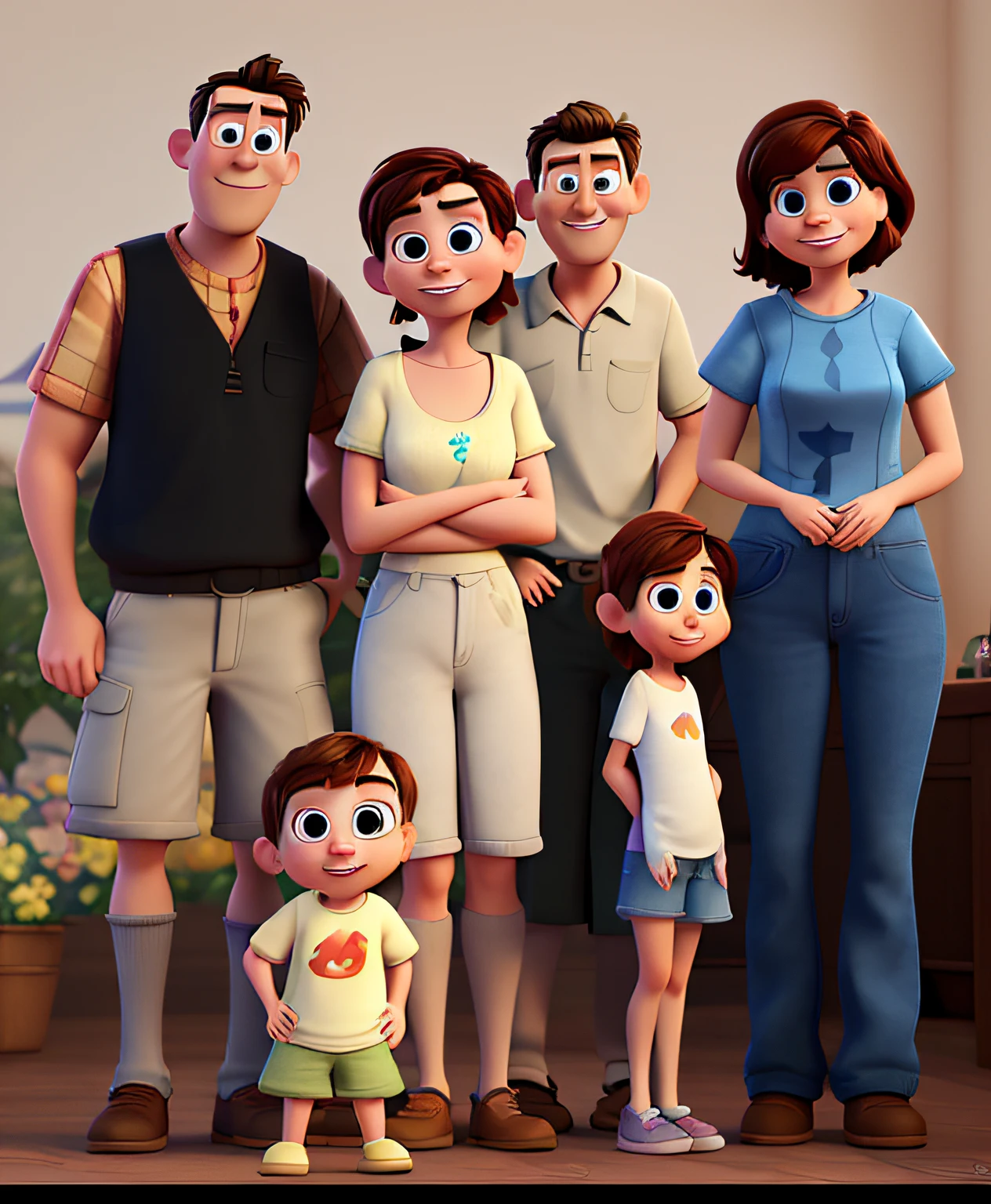 Short family, pixar style