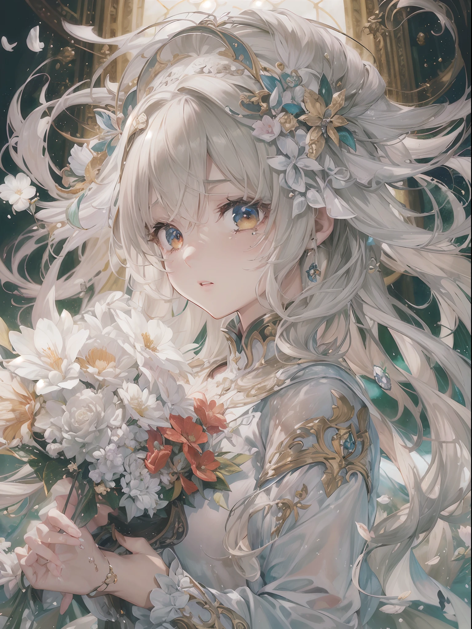 ((Finest quality)),(超A high resolution),(ultra-detailliert),(Meticulous portrayal),((Best Anime)),(Finest works of art),sharpnes,Clair,Ultra-Precision Art,The art of astounding depiction,Beauty with intricate and meticulous details:1.3, (A devastated world:1.5),1 flower,