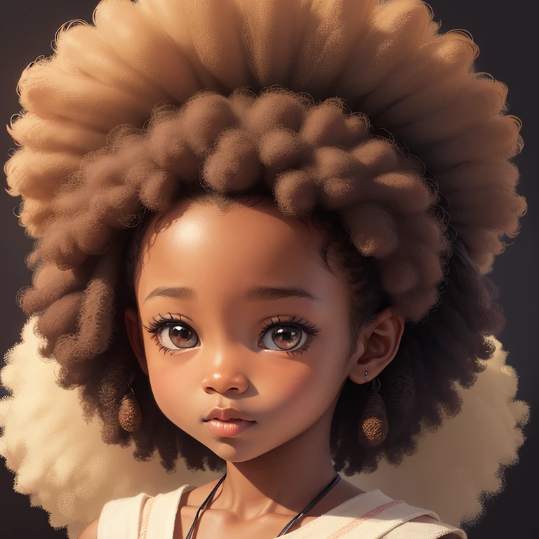 1 afro girl with a flower in her hair, clean photo, (((chibi))), breathtaking rendering, (tanned skin), instagram artwork, detailed facial affections, listening to music, featured in 9 9 designs, gentle smile, realistic cartoon, (big sweet eyes), fish eyes, angelic purity, artist used bright, like a pixar character, exceptionally unique beauty, dark skin tone, hi mark (akwaaba tommy) --auto --s2