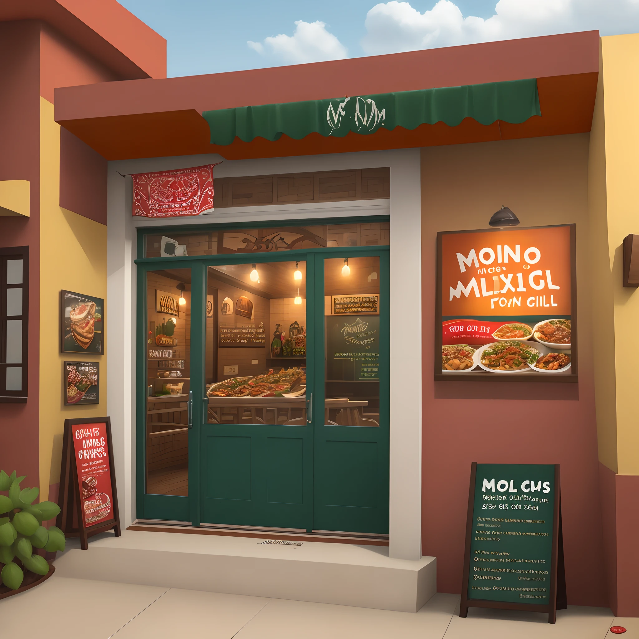 Molinos Mexican Grill. Coming soon. Mexican restaurant advertisement
