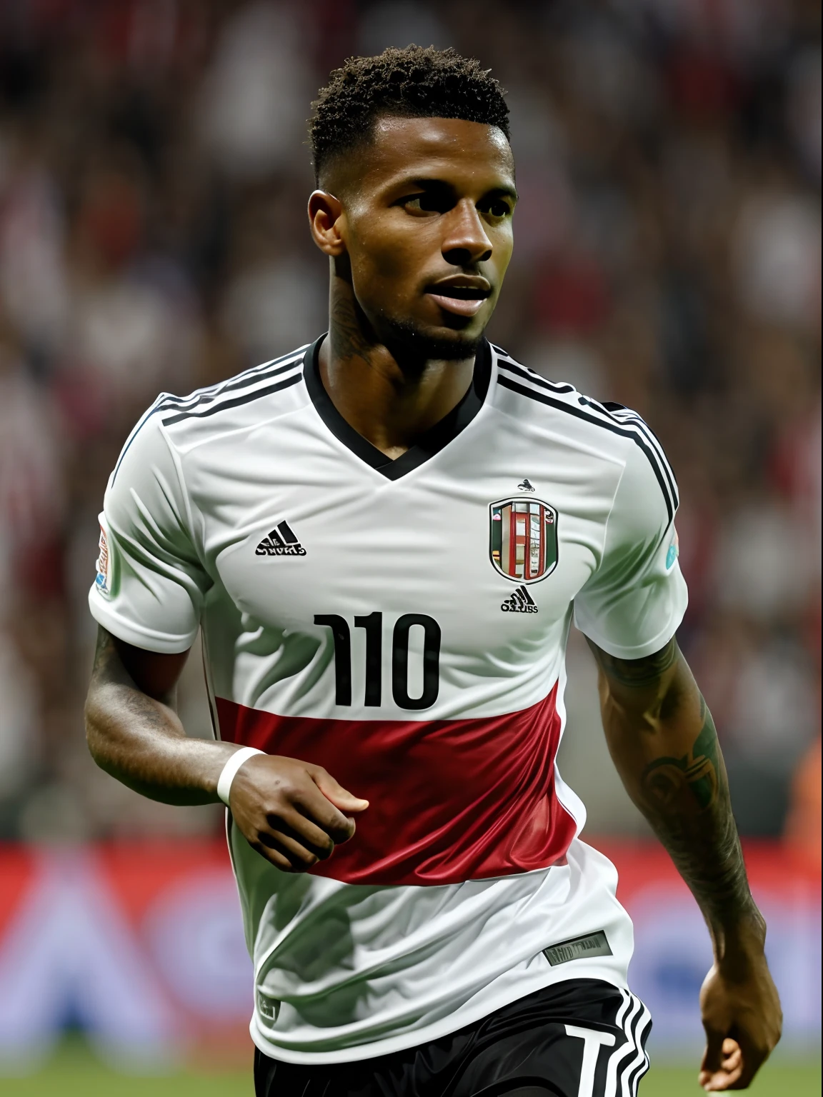 Homem negro Soccer Player in River Plate, tatuagens