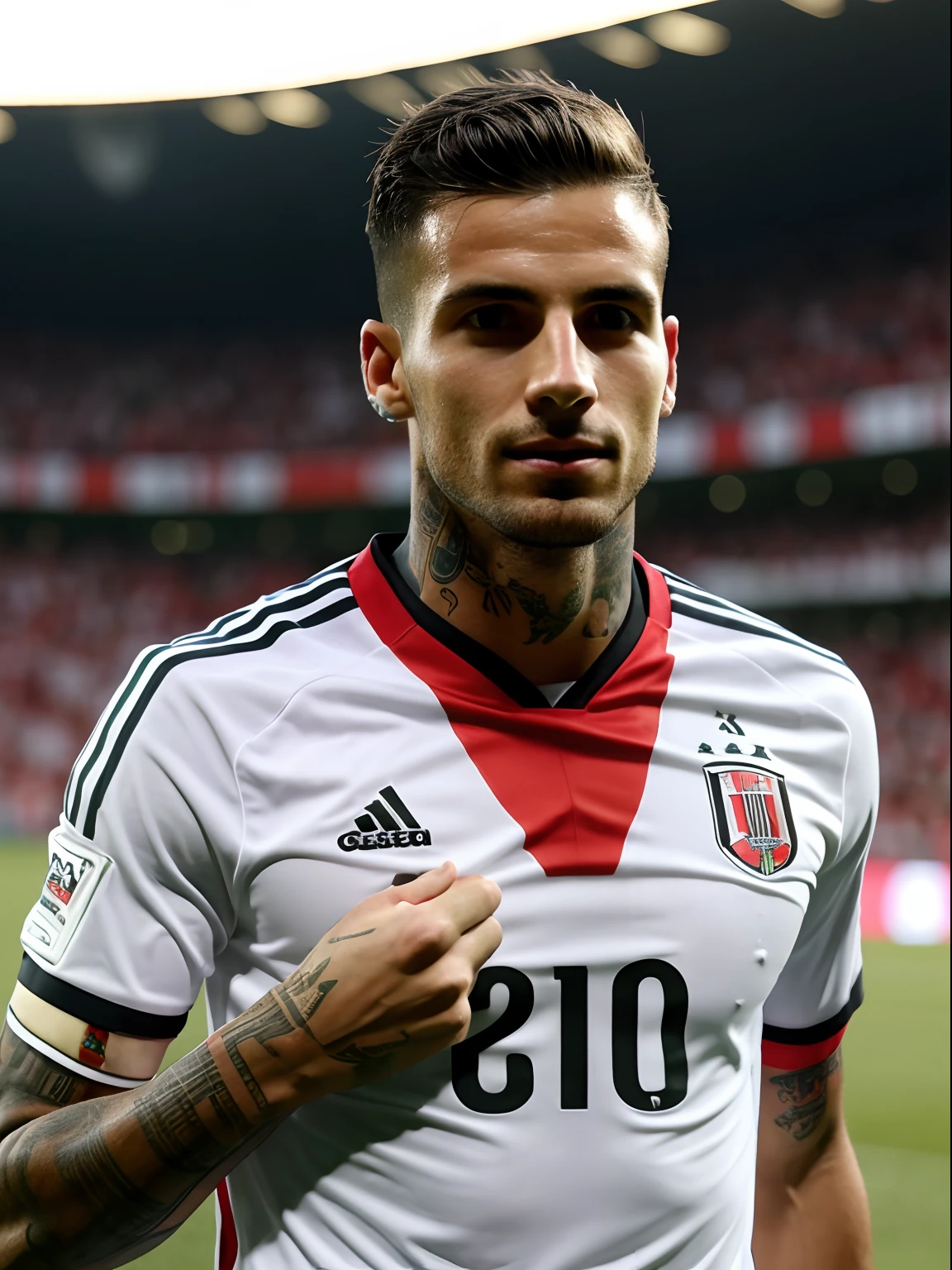 Homem Soccer Player in River Plate, tatuagens