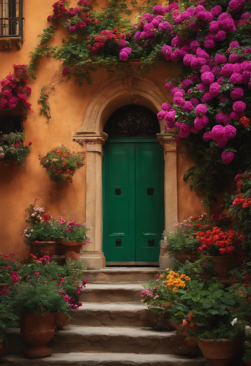 The walls are full of flowers