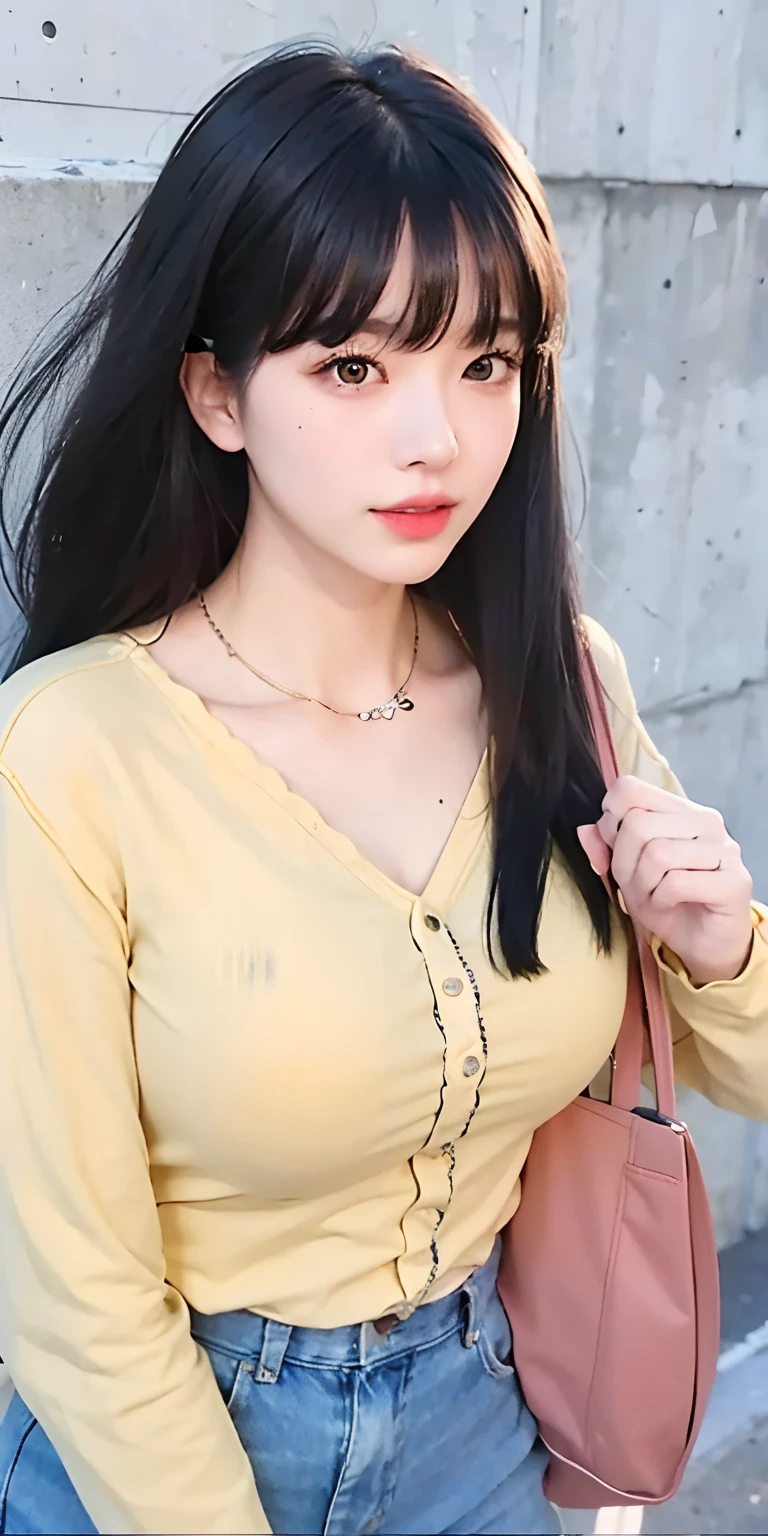 1girl,huge breast, black hair, high quality, ultra detailed, masterpiece, realistic
