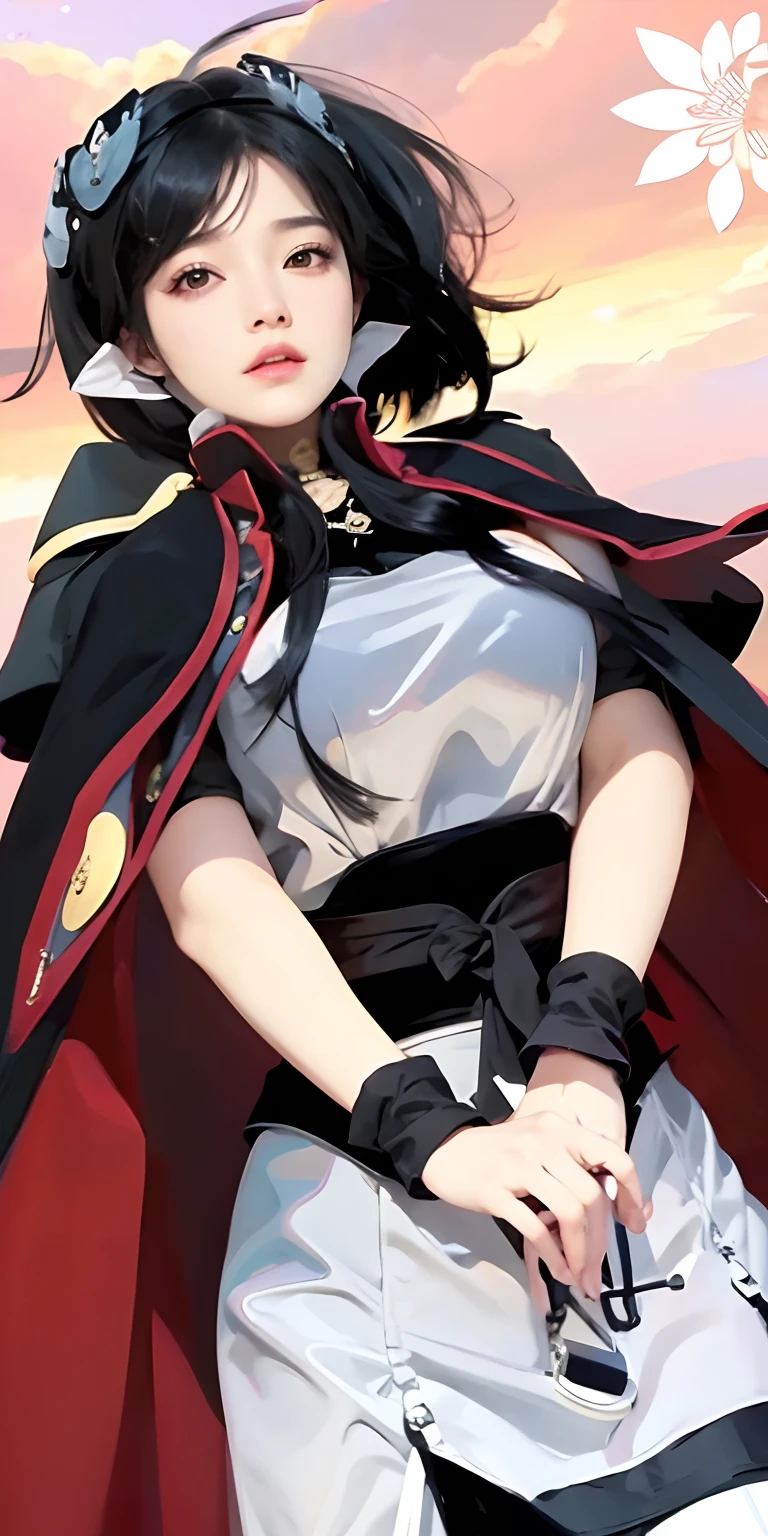 1girl,huge breast, black hair, high quality, ultra detailed, masterpiece, realistic