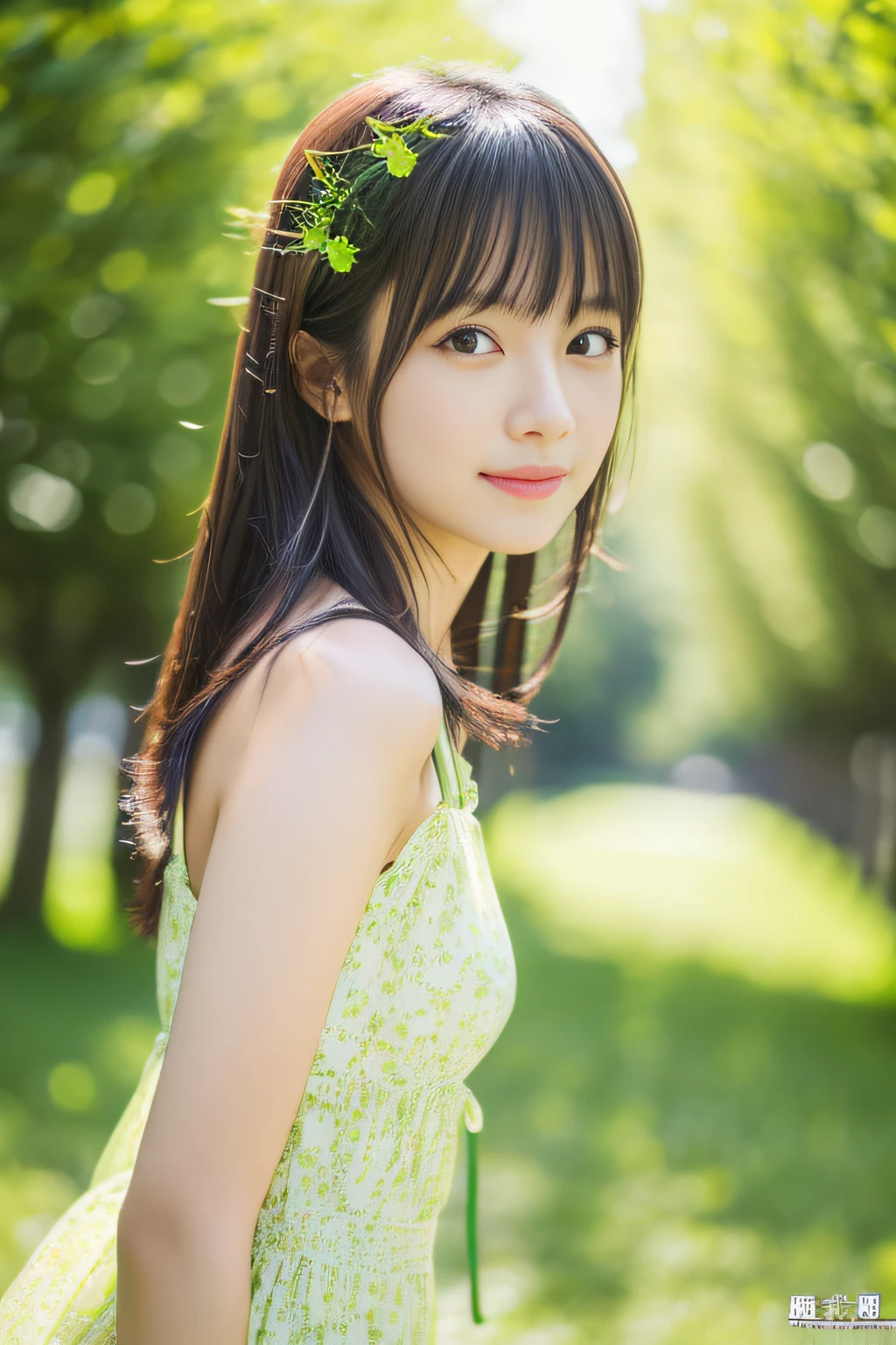 (Best Quality,8k,Absolutely beautiful:1.2)、(cute Japanese girls:1.8、Perfect gravure idol),(爆乳),What is dandelion、Green world、Spring breeze、
