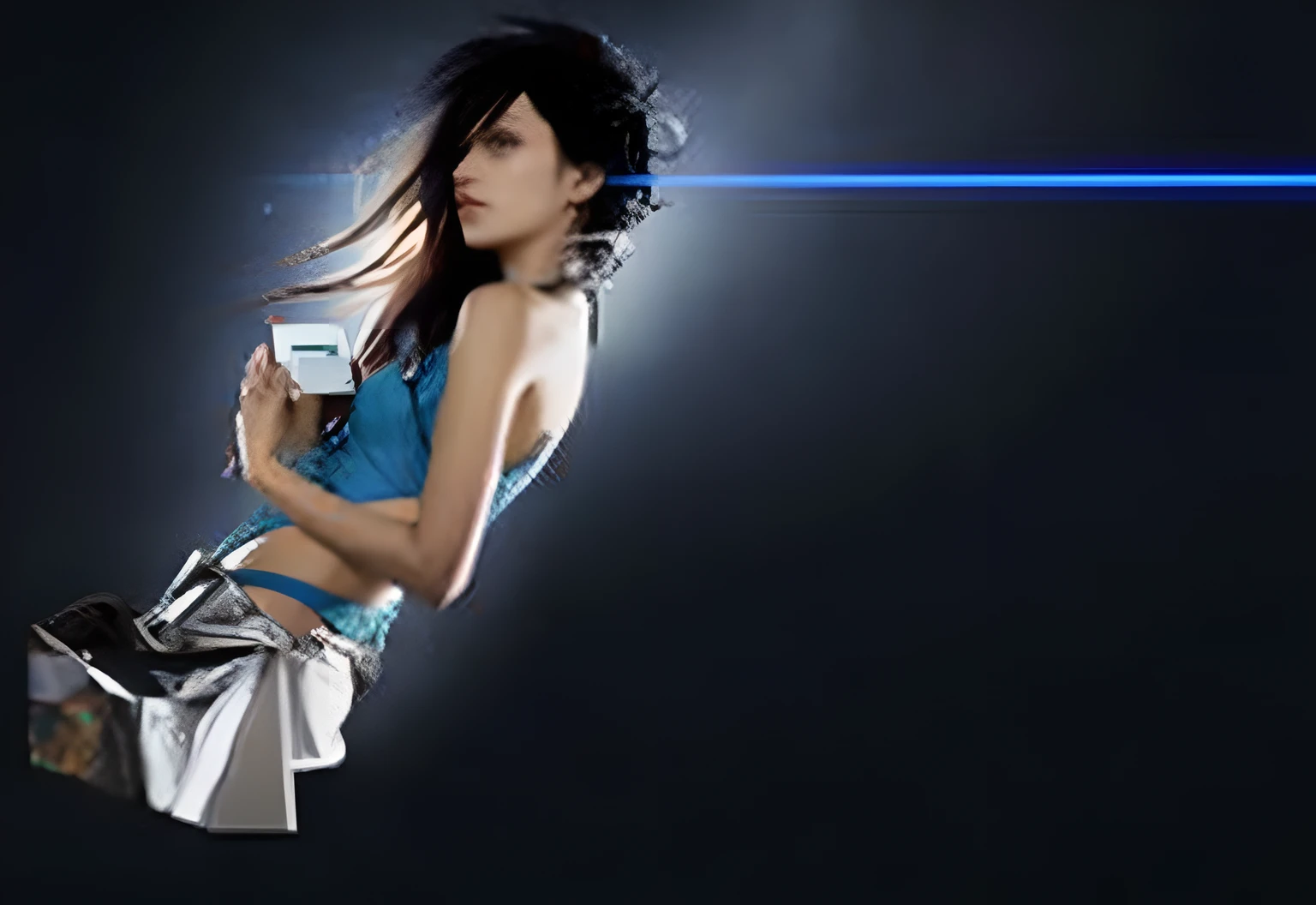 Araf woman holding silver bag and wearing blue top, high quality wallpaper, hd wallpaper, lighting effects. Modern Fantasy, Fashion Color Studio Lighting, Professional lighting effects for your paintings, advertising photos, Fashion Neon Lights, wallpaper - 1 0 2 4, high definition cgsociety, lighting effects. femele, Blue Light. Fantasy, laser light *, advertising photos, Great Marketing Photography