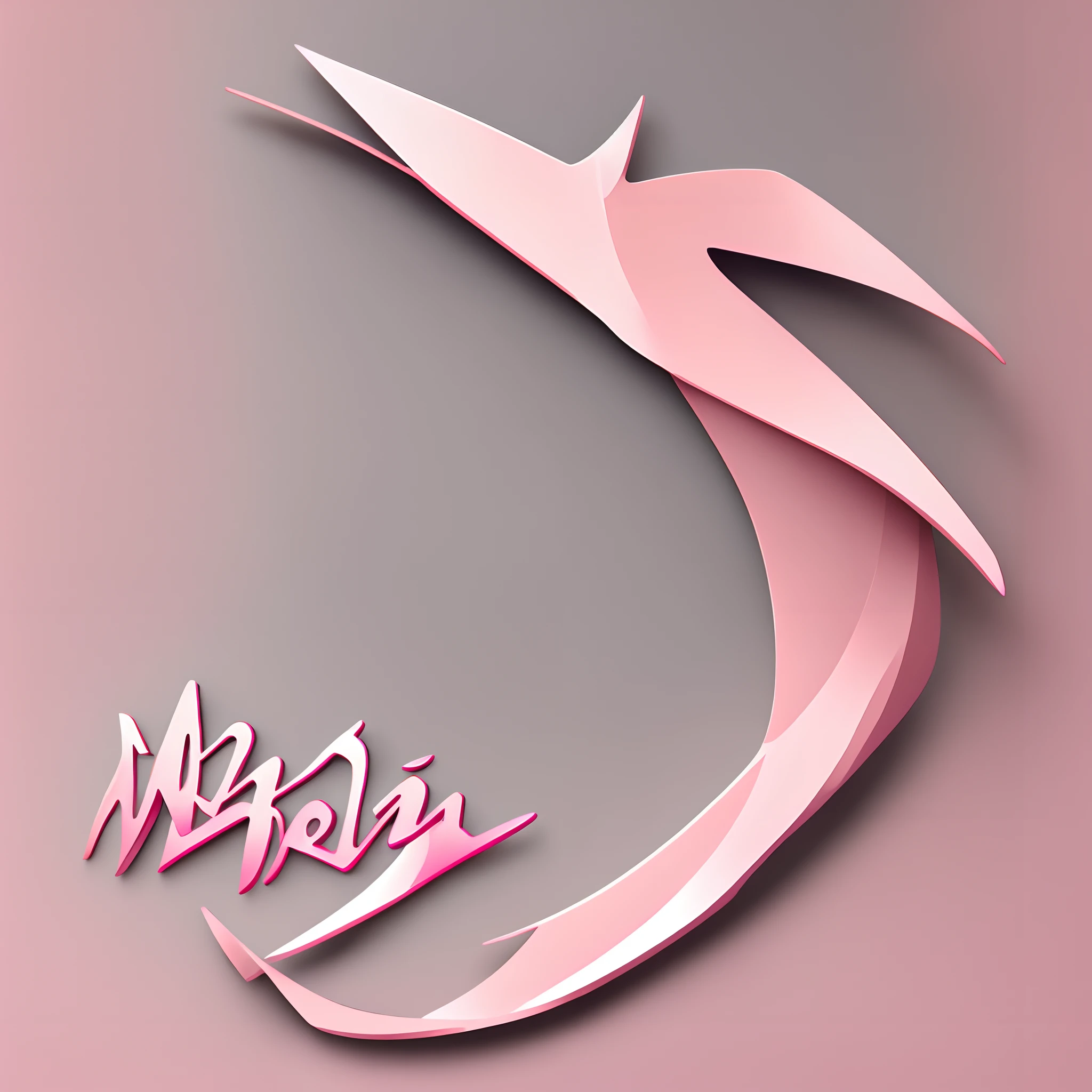 Nail logo, with the word "Manu Pedrosa", in shades of pink, elegant slim style
