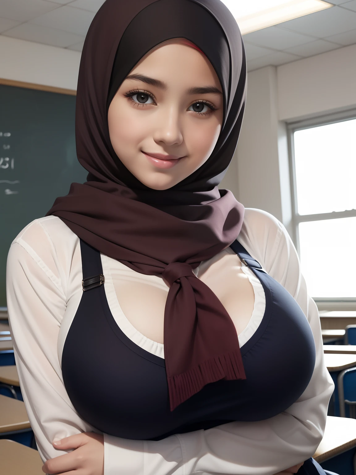 Group Sexy nude Hijab girls with huge boobs in school