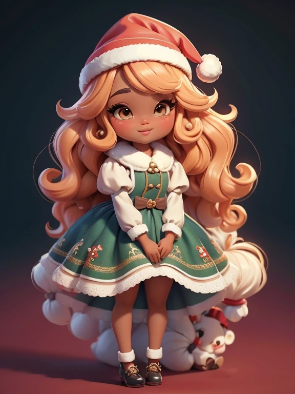 Crie fantasias de boneca afro fofas estilo Chibi com temas fofos de christmas., Each piece has a lot of detail and 8K resolution.. All dolls must follow the same and complete stable background pattern in the image., programa (corpo inteiro, incluindo pernas: 1.5)

Bonecas Pequenas de christmas: Chame-a de Marina.. She should have small hair in various shades.. Seus olhos devem ser grandes e expressivos., It has long eyelashes and rosy cheeks.. Um delicado sorriso branco. Eyeglasses, Elementos de Natal. Marina teve que se vestir com uma fantasia. vermelha, Luxury Hat. Ela deve trazer enfeites de christmas.. Don't forget to add details to your clothes., Like buttons and pouches., Nice shoes

Don't forget to add shadows., Textura e detalhe no cabelo, Clothes, Aparelhos de Natal, To make them cuter and more charming..