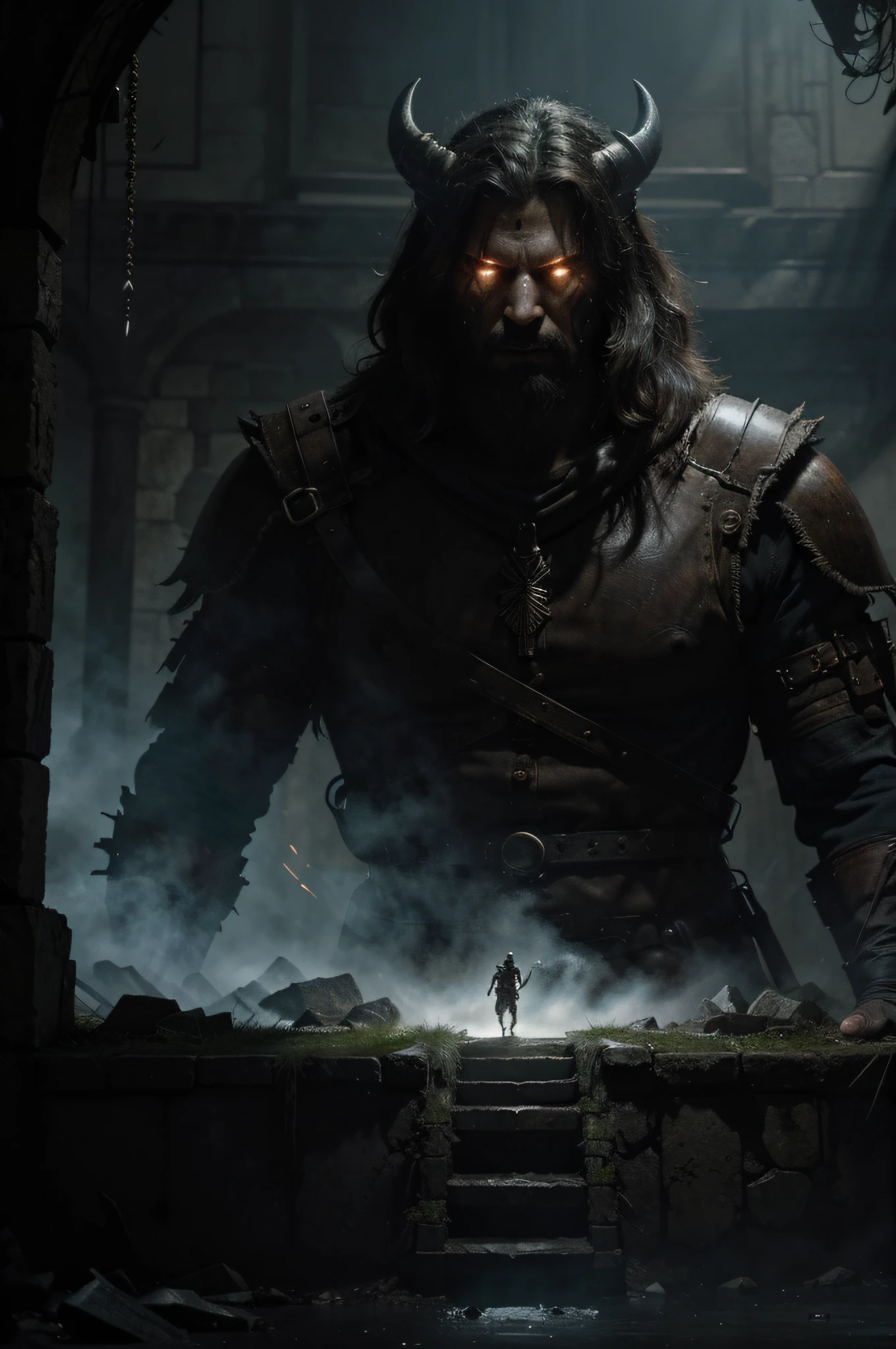 (best quality,4k,8k,highres,masterpiece:1.2),ultra-detailed,(realistic,photorealistic,photo-realistic:1.37),manga illustrations,rpg team in a dungeon,heroic characters,brave warriors, monsters,dark and ominous atmosphere,elaborate armor and weapons,detailed facial expressions,action-packed scenes,magical spells and abilities,epic battles,limited and dramatic color palette,eerie lighting effects,misty and dimly lit corridors,ancient treasure chests,hazardous traps and puzzles,hidden secrets and passages,majestic and towering boss monster,exciting loot and rewards,explosive visual effects,vivid and dynamic poses,spiral staircases and grand halls,emotionally charged encounters,striking character designs,fantastical creatures and beasts,mysterious ancient artifacts,powerful and immersive storytelling,lush and detailed backgrounds,impressive display of teamwork and camaraderie,moments of triumph and defeat,endless possibilities for adventure and exploration,dynamic and intense artwork.