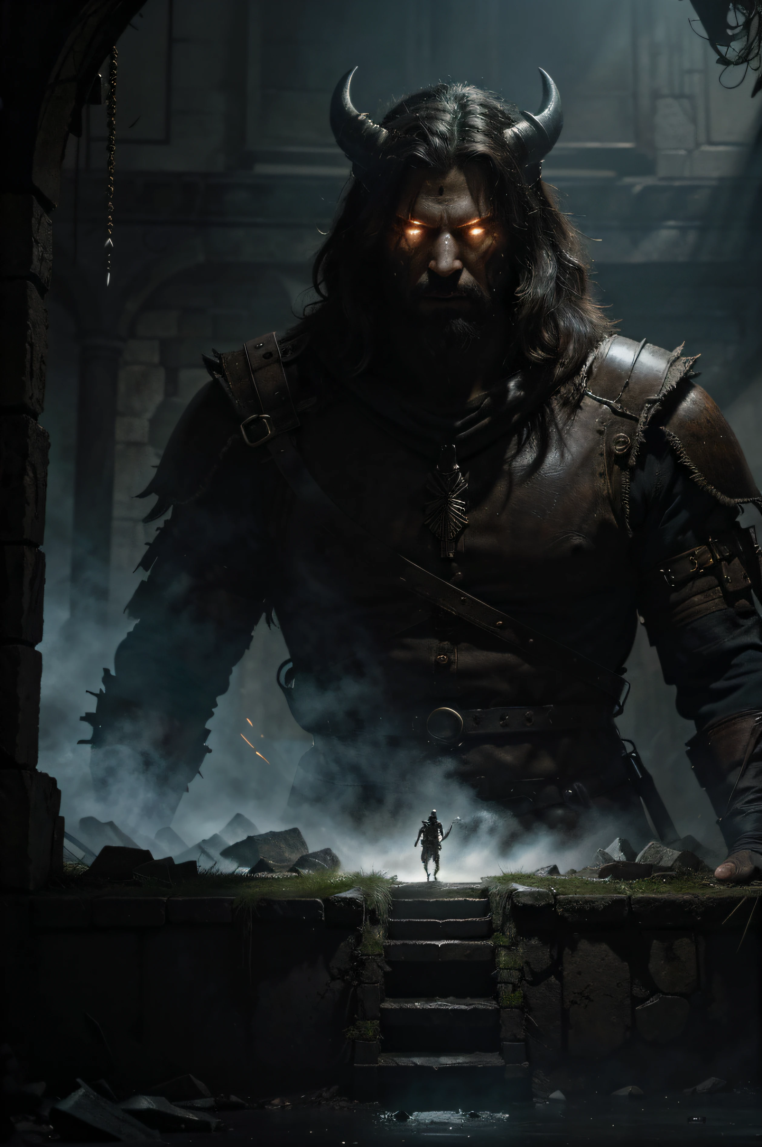 (best quality,4k,8k,highres,masterpiece:1.2),ultra-detailed,(realistic,photorealistic,photo-realistic:1.37),manga illustrations,rpg team in a dungeon,heroic characters,brave warriors,fierce monsters,dark and ominous atmosphere,elaborate armor and weapons,detailed facial expressions,action-packed scenes,magical spells and abilities,epic battles,limited and dramatic color palette,eerie lighting effects,misty and dimly lit corridors,ancient treasure chests,hazardous traps and puzzles,hidden secrets and passages,majestic and towering boss monster,exciting loot and rewards,explosive visual effects,vivid and dynamic poses,spiral staircases and grand halls,emotionally charged encounters,striking character designs,fantastical creatures and beasts,mysterious ancient artifacts,powerful and immersive storytelling,lush and detailed backgrounds,impressive display of teamwork and camaraderie,moments of triumph and defeat,endless possibilities for adventure and exploration,dynamic and intense artwork.