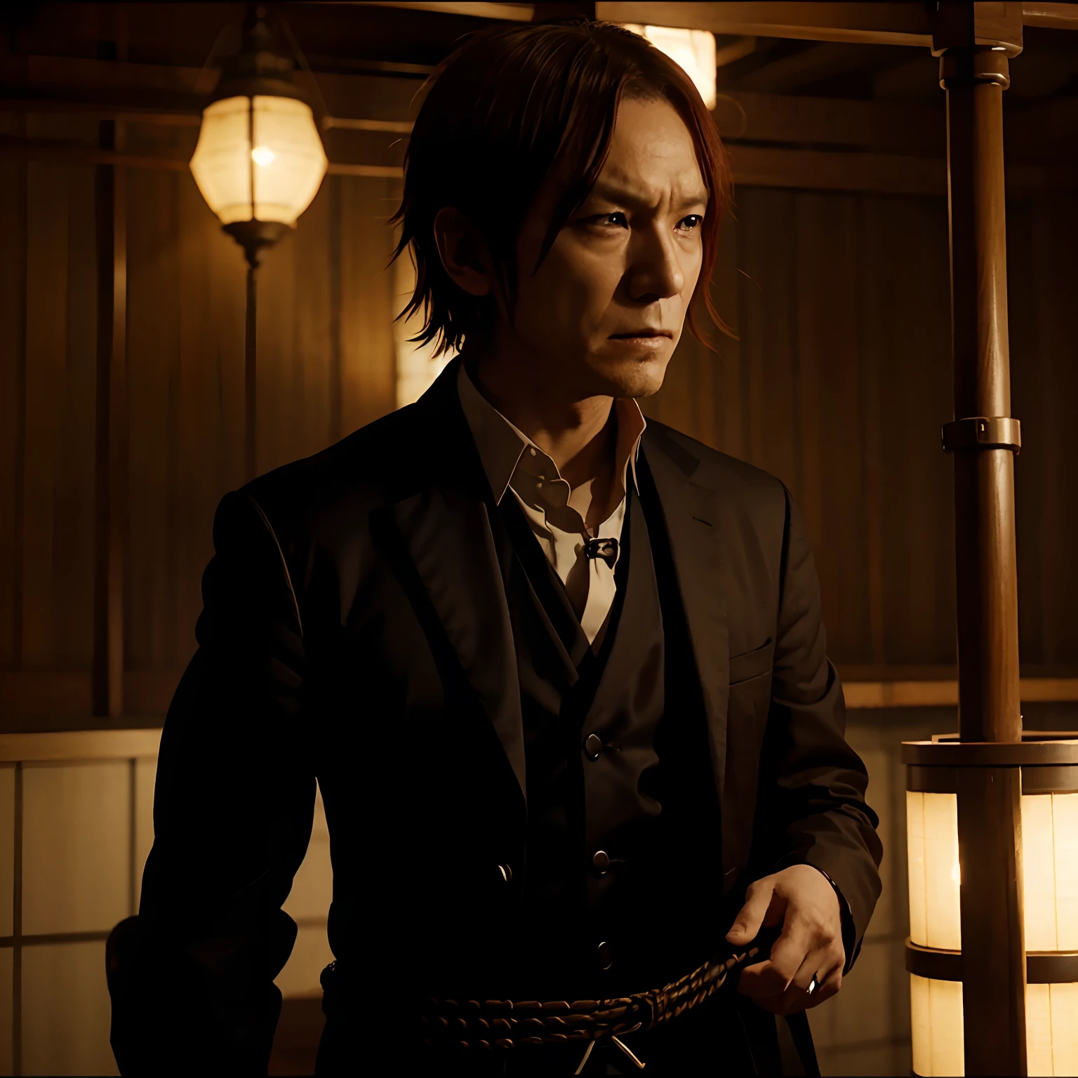 chuuya nakahara from bungou stray dogs in bondage snarling