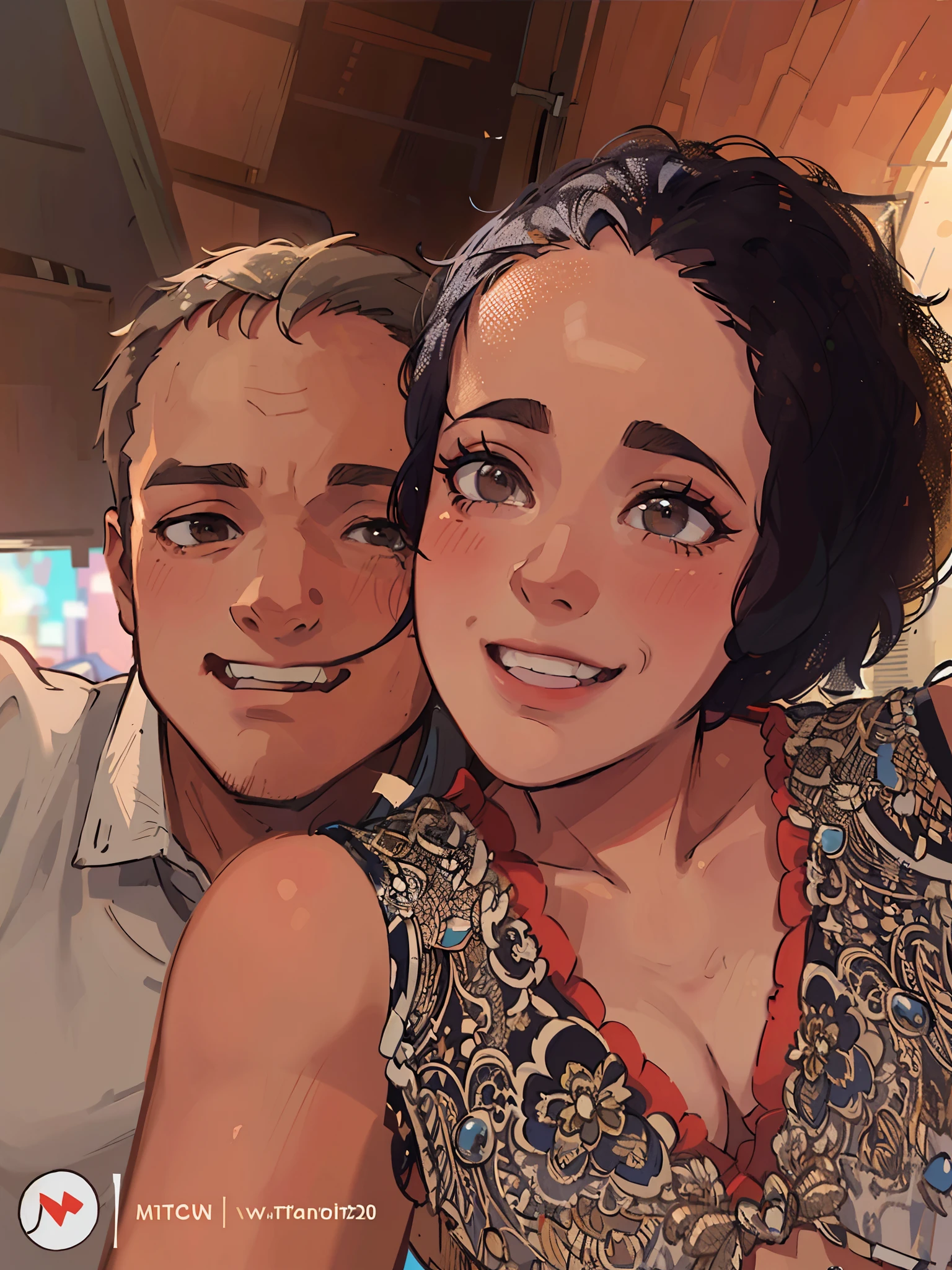 there is a man and woman that are smiling for a picture, Casal feliz, Tyler Edlin e Natasha Tan, Thomas Anthony e Malika Favre, Mulher de 30 anos de Cuba, divertindo-se, vacation photo, Foto tirada em 2018, retrato de casais, casal sorridente, selfie shot straight on angle