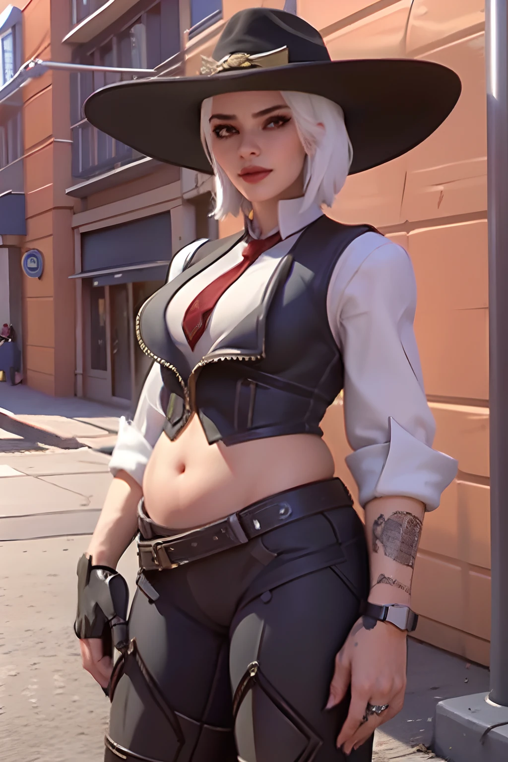 realistic, realism, photorealism, photo-realistic, high contrast, (photorealistic:1.4), 8k high definition detailed realistic, (best quality, masterpiece:1.2), NSFW, photon mapping, radiosity, physically-based rendering, best quality, highly detailed, 1girl, 3d, owash, short hair, white hair, cow boy hat, vest, red eyes, necktie, smile,((city, street, store)), hand on the belt, realistic,photorealistic:1.5),1girsidelighting,perfect illumination,chiaroscuro,Ultra-realistic 8k CG,masterpiece,raw photo,((ultra-detailed background, delicate pattern, intricate details)),best quality,very detailed face,extremely detailed eyes and face,extremely detailed eyes,simple background,dark background,(world-weary face:1.4),asacsm,:d, (,scar:1.3),idol,bright skin,((masterpiece)),(best quality:1.8),official art,extremely detailed CG,unity 8k wallpaper,ultra detailed, solo, spotlight, looking down, determined, dramatic, cute, booty, backside facing viewer, thicc , really attractive, nsfw, hot, juicy, cute ass, doggystyle position, juicy ass, juicy thighs, perfect ass, (cute, really attractive:1.8), back facing viewer, ass facing viewer, full shot, Voluptuous booty, booty out, depth of field booty facing viewer, booty facing camera,enchanting gaze,otherworldly charm,pov, sexual intercourse,viewer point of view,