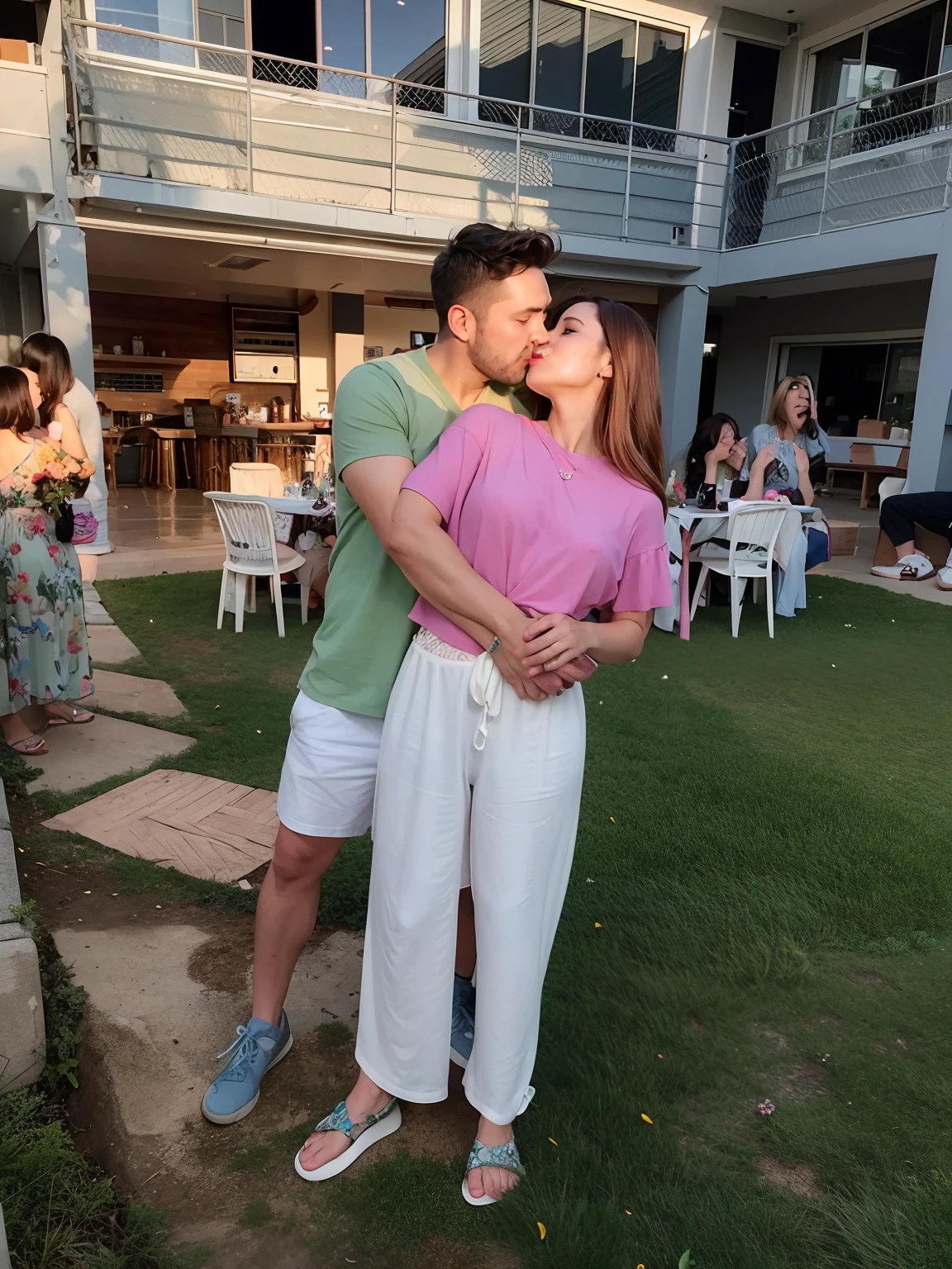 They're kissing in the middle of a lawn, beijando juntos fofos, casal se beijando, Ruan Jia e Mandy Jurgens, beijos juntos, they are in love, Fazendo Fora, Beijar, abcdefghijklmnopqrstuvwxyz, divertindo-se, Directed by: Juliette Wytsman, Directed by: Caro Niederer
