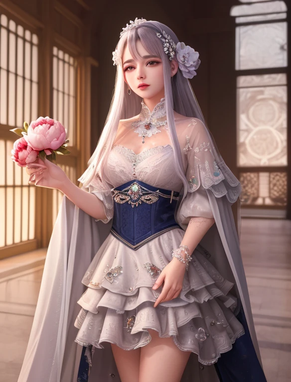 ultra realista 8k CG, Impeccable, limpo, master part, arte profissional, obras de arte famosas, Cinematic lighting, Cinematic Flower, rosto perfeito, beautiful face, fantasia, Sonho, irreal, science fiction, renda, lace trim, Roupa de pernas com corte de renda, luxo, jewelries, Diamante, ouro, pearl, gema, safira, rubi, esmeralda, detalhes intrincados, delicate pattern, encantador, sedutor, sedutor, Erotic, Encantadora, ornamento de cabelo, colar, Brincos, pulseira, Armlet,halo,outono,
((,1girl, Pov,best quality, )) , ((((1girl, sozinho,ao ar livre, seios grandes, peony \(flor\), , ))))