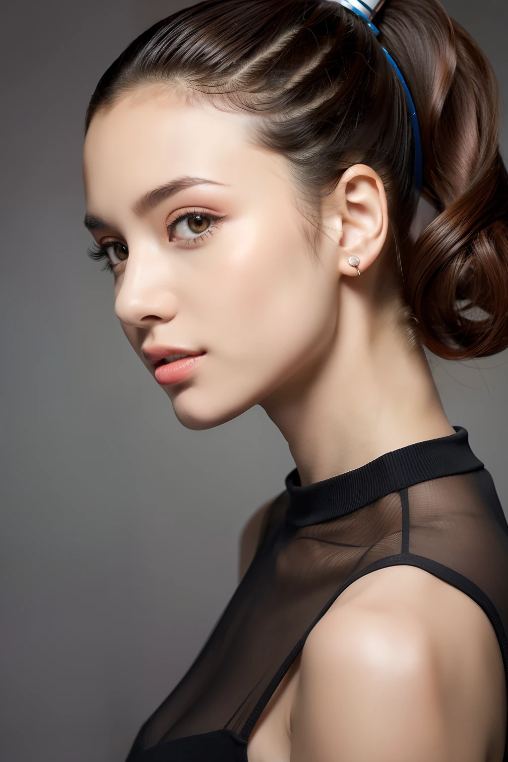 best qualtiy,tmasterpiece,超高分辨率,(fidelity:1.4),RAW photogr,1girl,detailed face, short pony tail, long leges,high-heels.