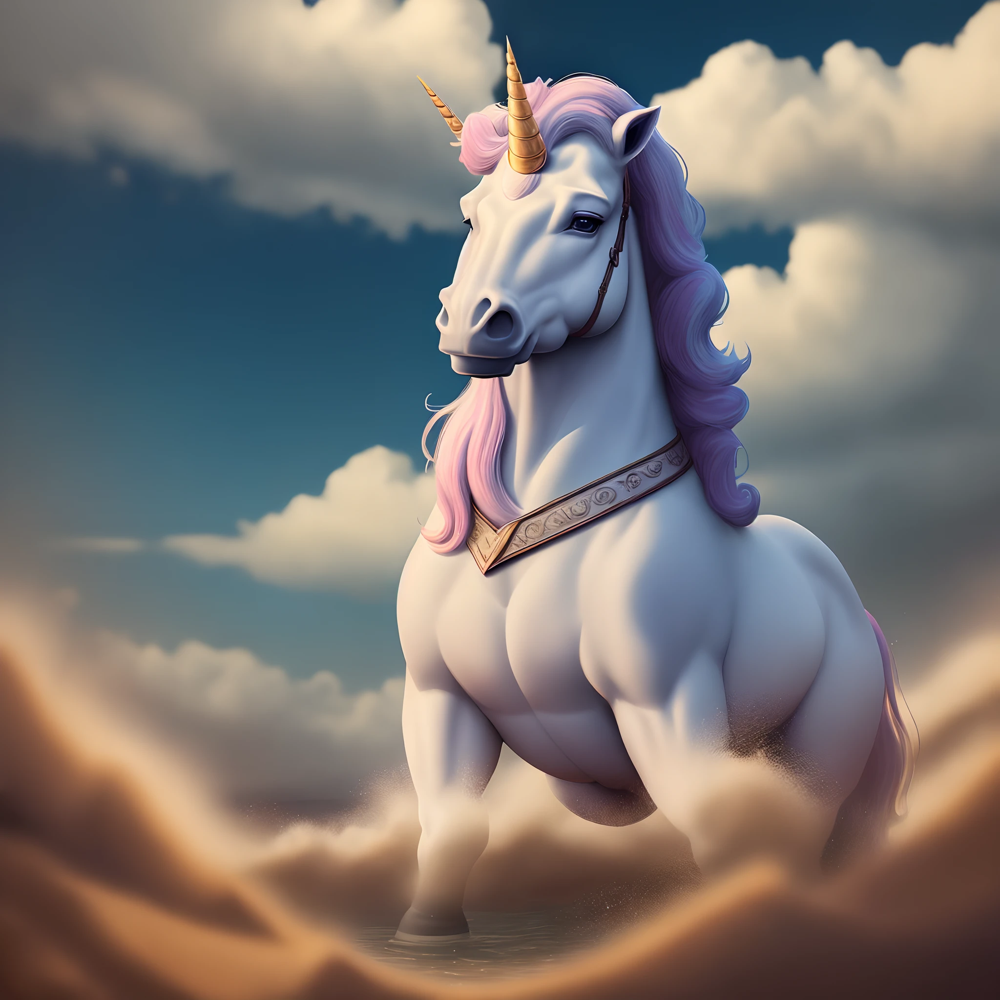 Unicorn with a broken horn