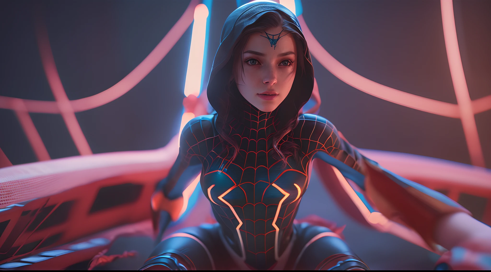 "Create a cinematic masterpiece photography piece in soft lighting and soft details that showcases a realistic and incredibly detailed rendering of Spidergirl in an octane-driven 16k resolution. Incorporate trending Artstation aesthetics while utilizing the full potential of Stable Diffusion technology to produce a stunning and ultra-realistic final result."