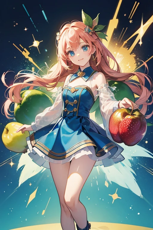 anime style; 3d; glitter; pear fruit