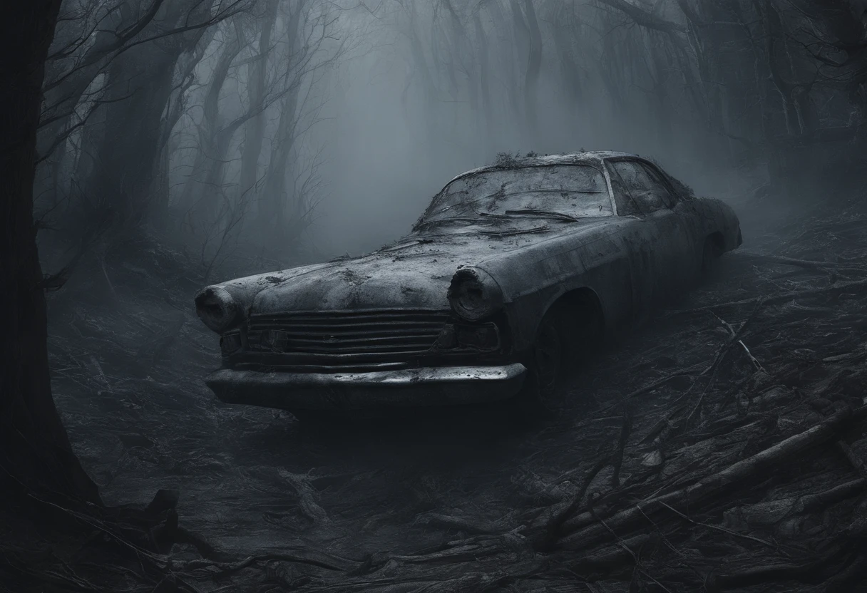 (melhor qualidade, Altas, artistic masterpiece, Realistic), rua movimentada com carros e pessoas, ao longe desfocada a imagem de uma velha de 60 anos, usando roupa azul, assustada, gritando, em uma cidade, Eerily poetic, Psychological dissection, Conceptual exploration