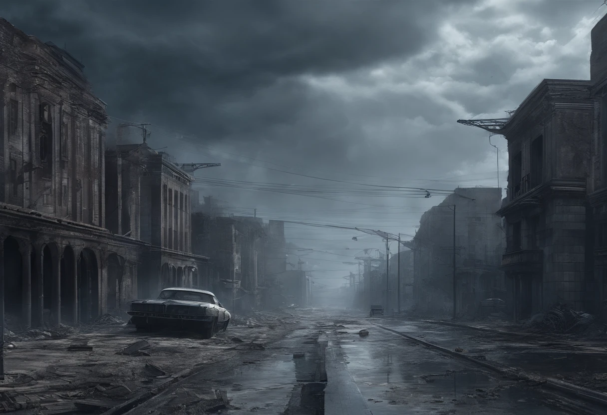 (melhor qualidade, Altas, artistic masterpiece, Realistic), atmosfera sombria e misteriosa, avenida com carros e pessoas passando, imagem de uma velha de 60 anos, usando roupa azul, assustada, gritando, em uma cidade.