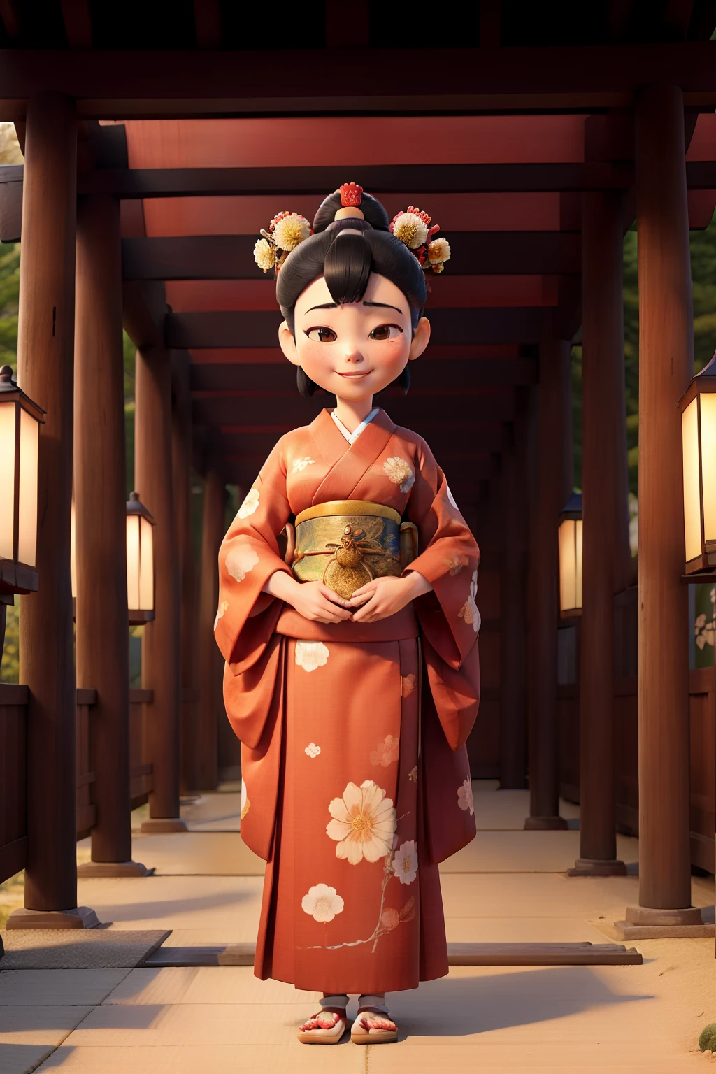masterpiece, best quality,Kimono, woman, Shinto shrine, traditional, Japan, Japanese culture, religion, spirituality, ceremonial, traditional clothing, traditional ceremony, temple, shrine visit, cultural heritage, sacred, traditional architecture, torii gate, spiritual practice, cultural tradition, Japanese customs, traditional rituals, traditional dress, peaceful, tranquility, serenity, beauty, cultural diversity, cultural experience, historical, traditional values, traditional craftsmanship, cultural identity, traditional beauty, traditional art, cultural preservation, cultural significance, sacred space, traditional rituals, reverence.