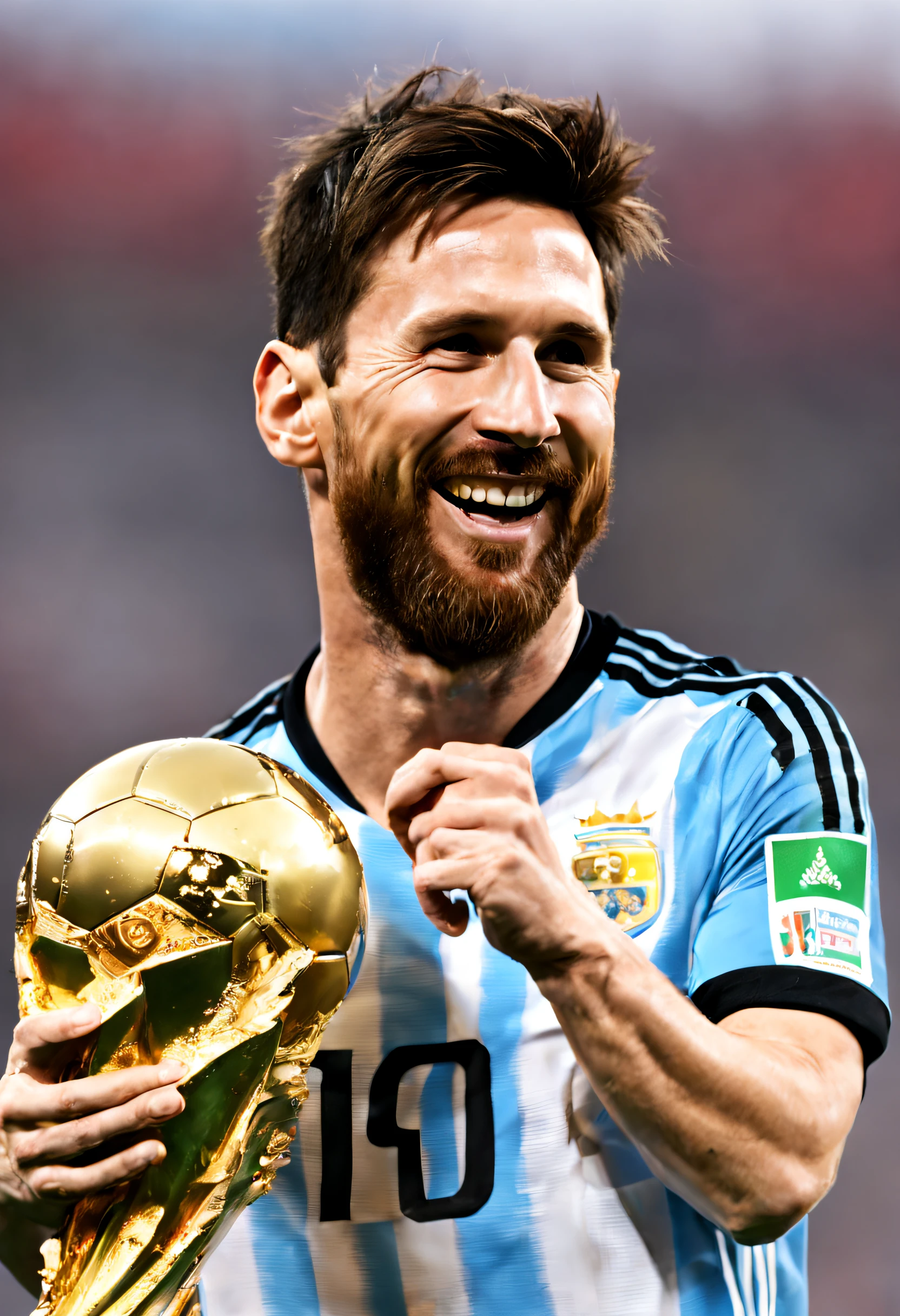 Messi won the World Cup for Argentina, 16k, high details