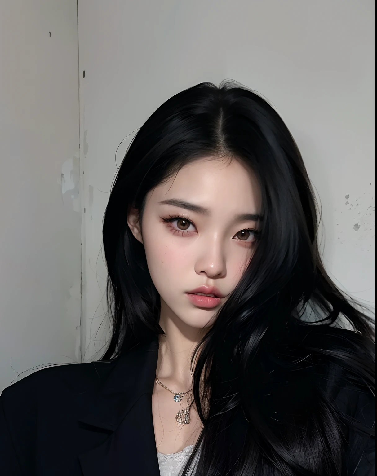 mulher arafed com cabelo preto longo e uma jaqueta preta, cruel korean goth girl, menina coreana, Ulzzang, Mulher sul-coreana bonita, TaeJune Kim, Jinyoung Canela, linda mulher coreana jovem, com cabelos longos e olhos penetrantes, Retrato de Jossi de Blackpink, Heonhwa Choe, Xision Wu, mulher coreana jovem bonita, Jaeyeon Nam